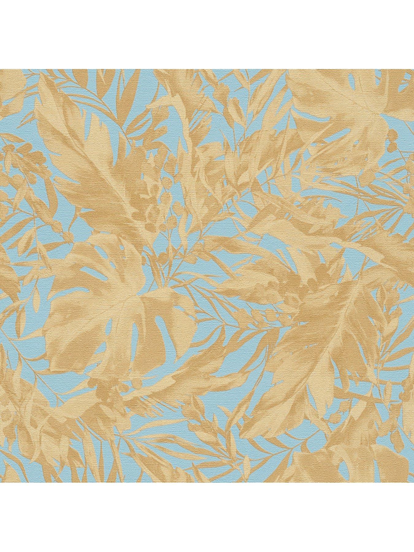 Image 3 of 4 of CosmoLiving by Cosmopolitan Earthlines Balance Soft Blue Metallic Non Woven Wallpaper