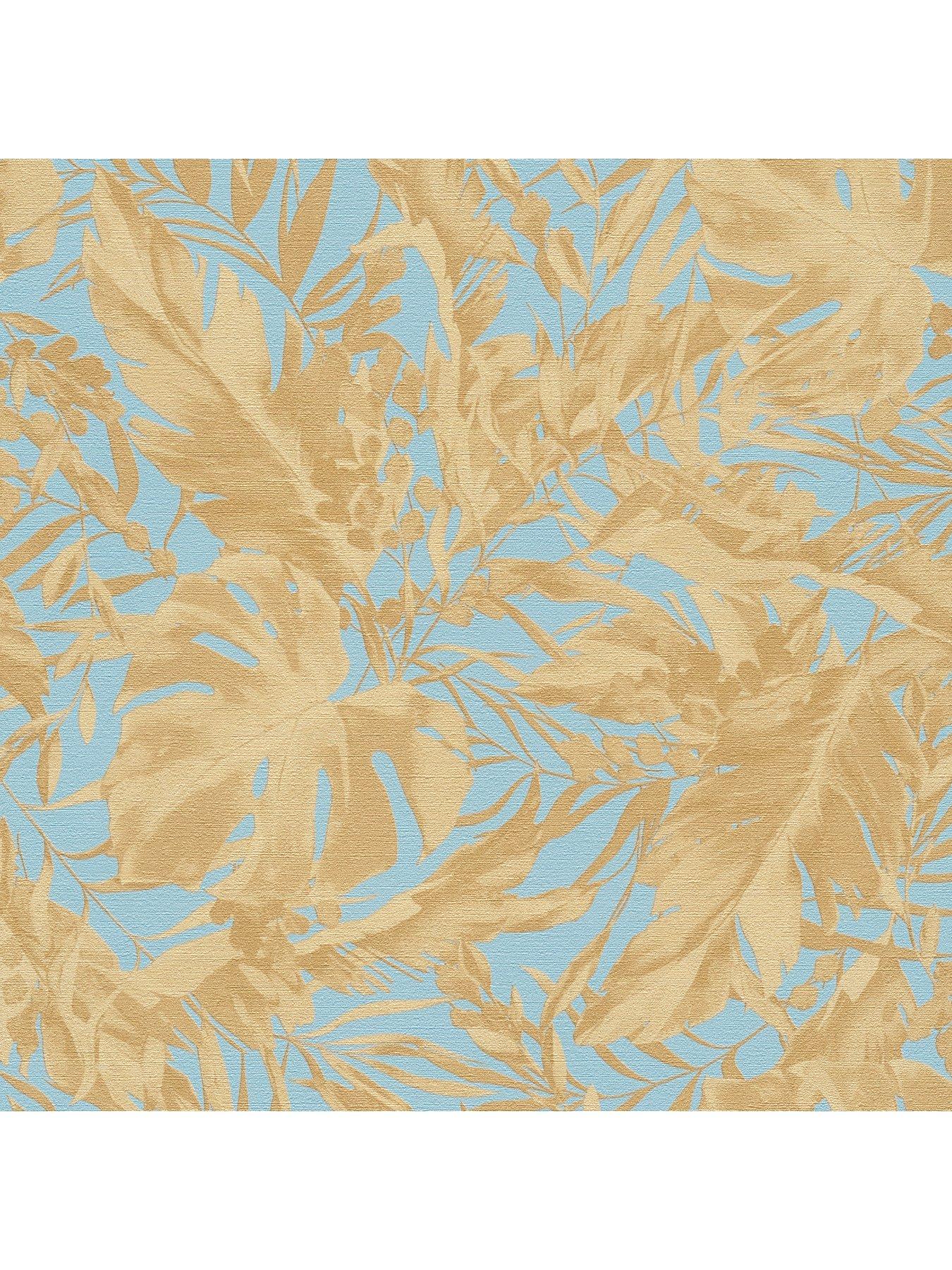 Image 4 of 4 of CosmoLiving by Cosmopolitan Earthlines Balance Soft Blue Metallic Non Woven Wallpaper