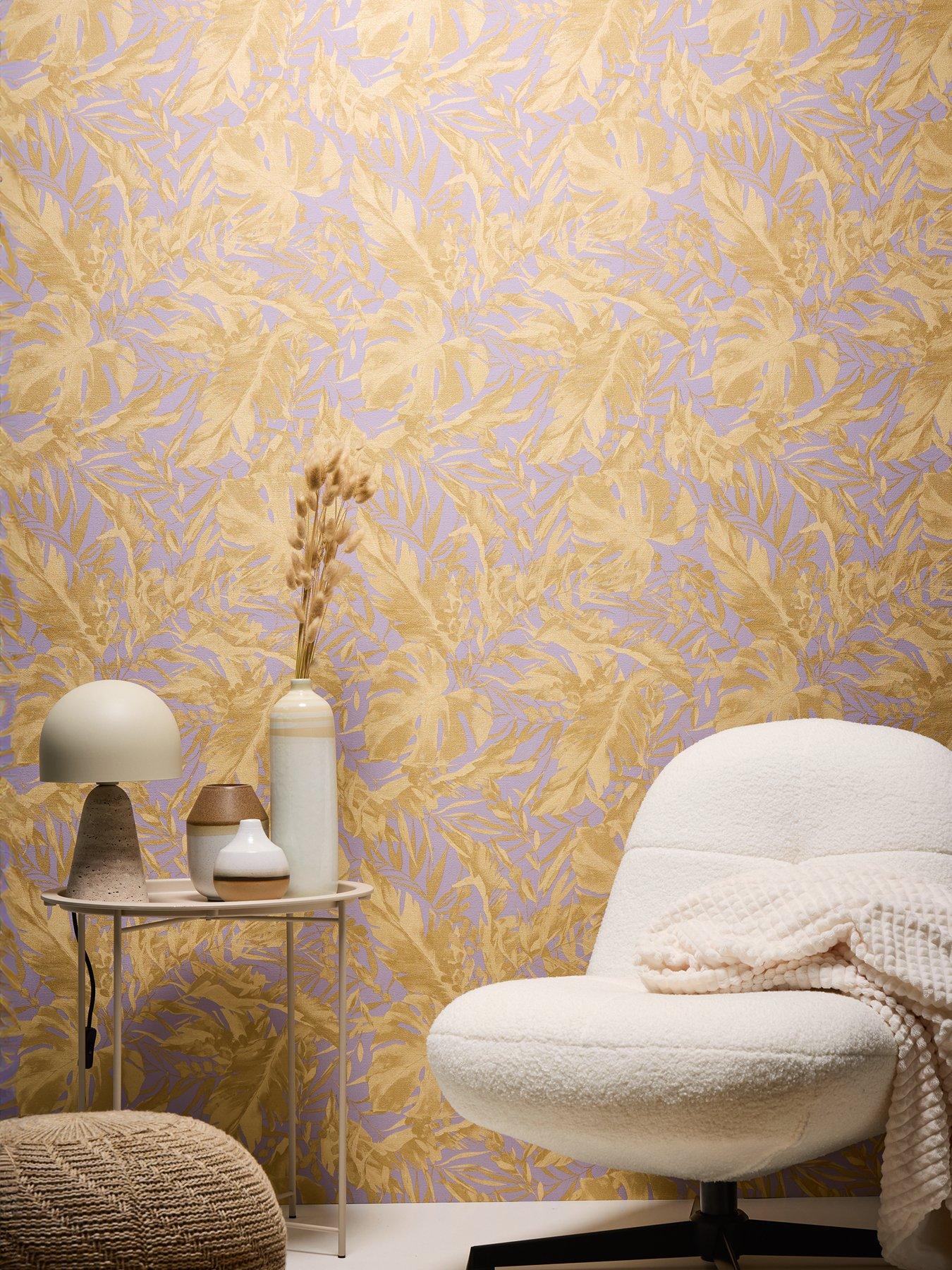 undefined Earthlines Balance Lilac Metallic Non Woven Wallpaper