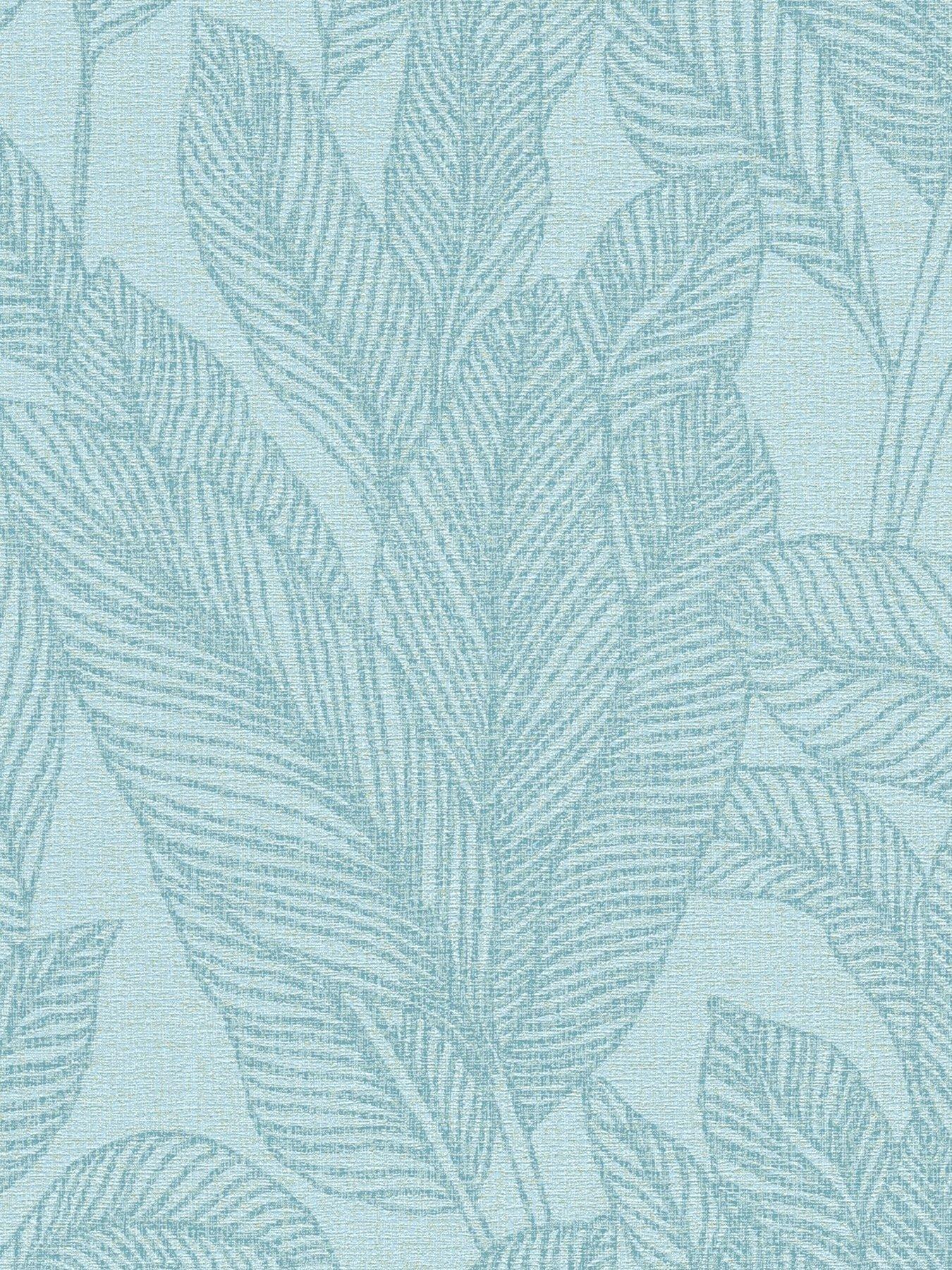 undefined Golden Fern Glow Floral Blue Non Woven Wallpaper