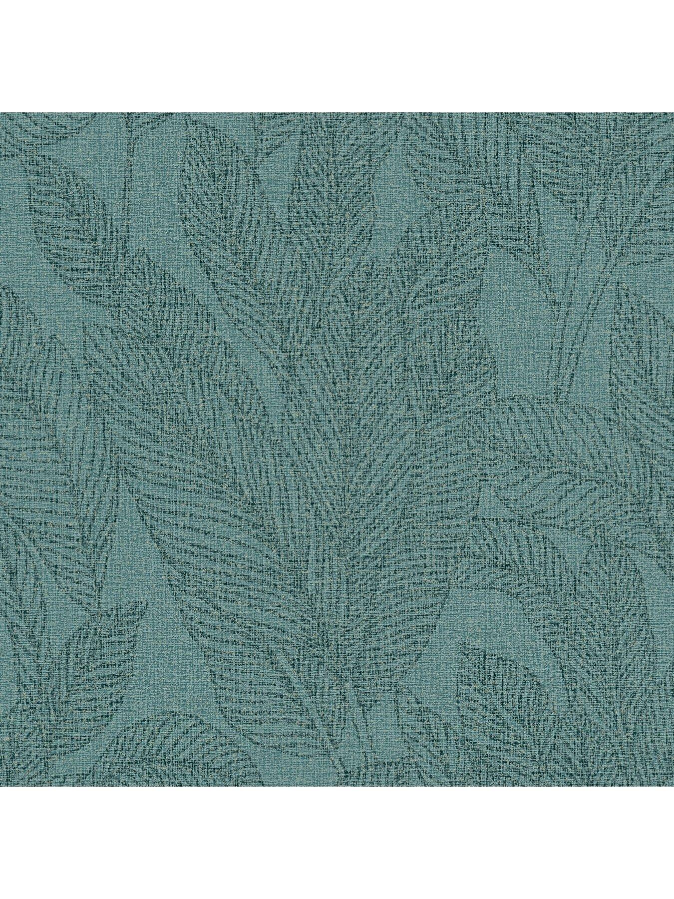 Image 2 of 6 of CosmoLiving by Cosmopolitan Golden Fern Glow Floral Green Non Woven Wallpaper