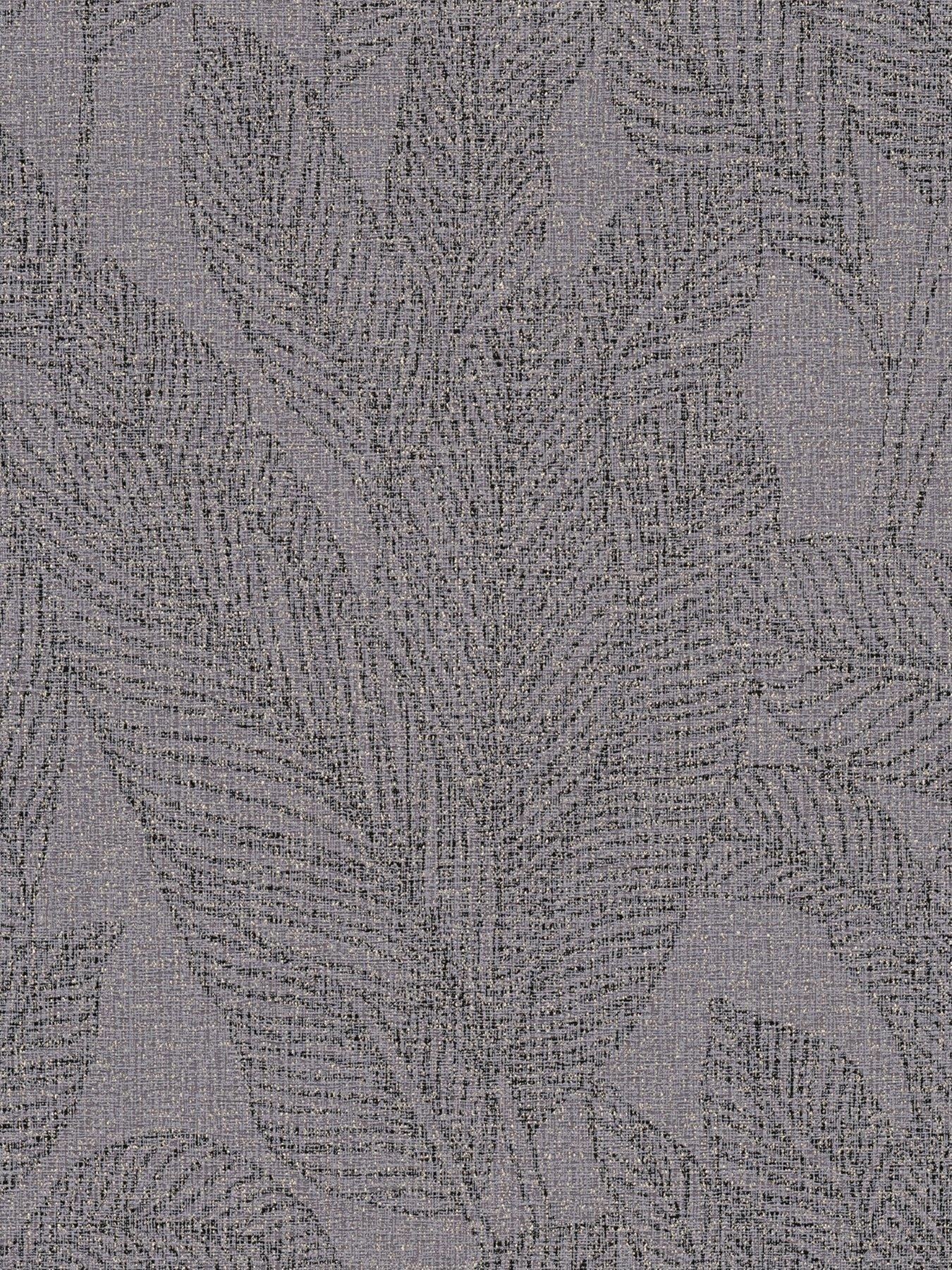 undefined Golden Fern Glow Floral Grey Non Woven Wallpaper