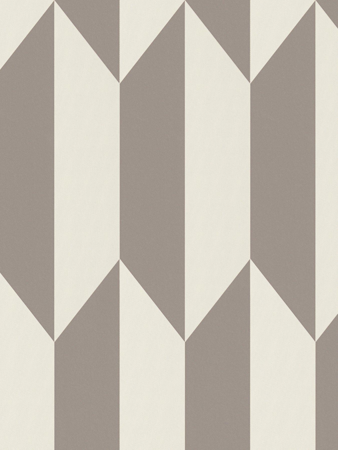 CosmoLiving by Cosmopolitan Graphic Groove Edge Cream Taupe Non Woven Wallpaper