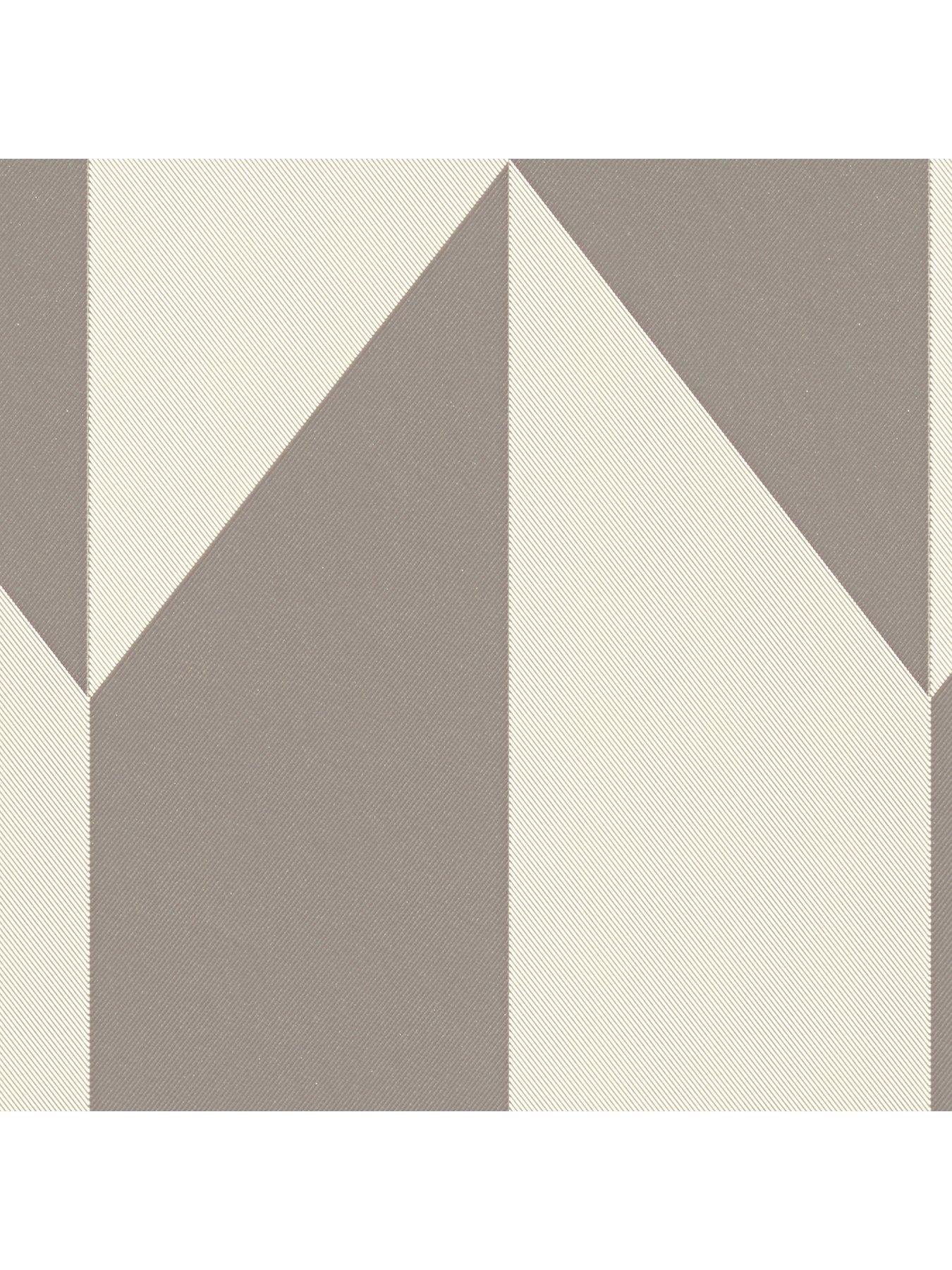 Image 2 of 4 of CosmoLiving by Cosmopolitan Graphic Groove Edge Cream Taupe Non Woven Wallpaper