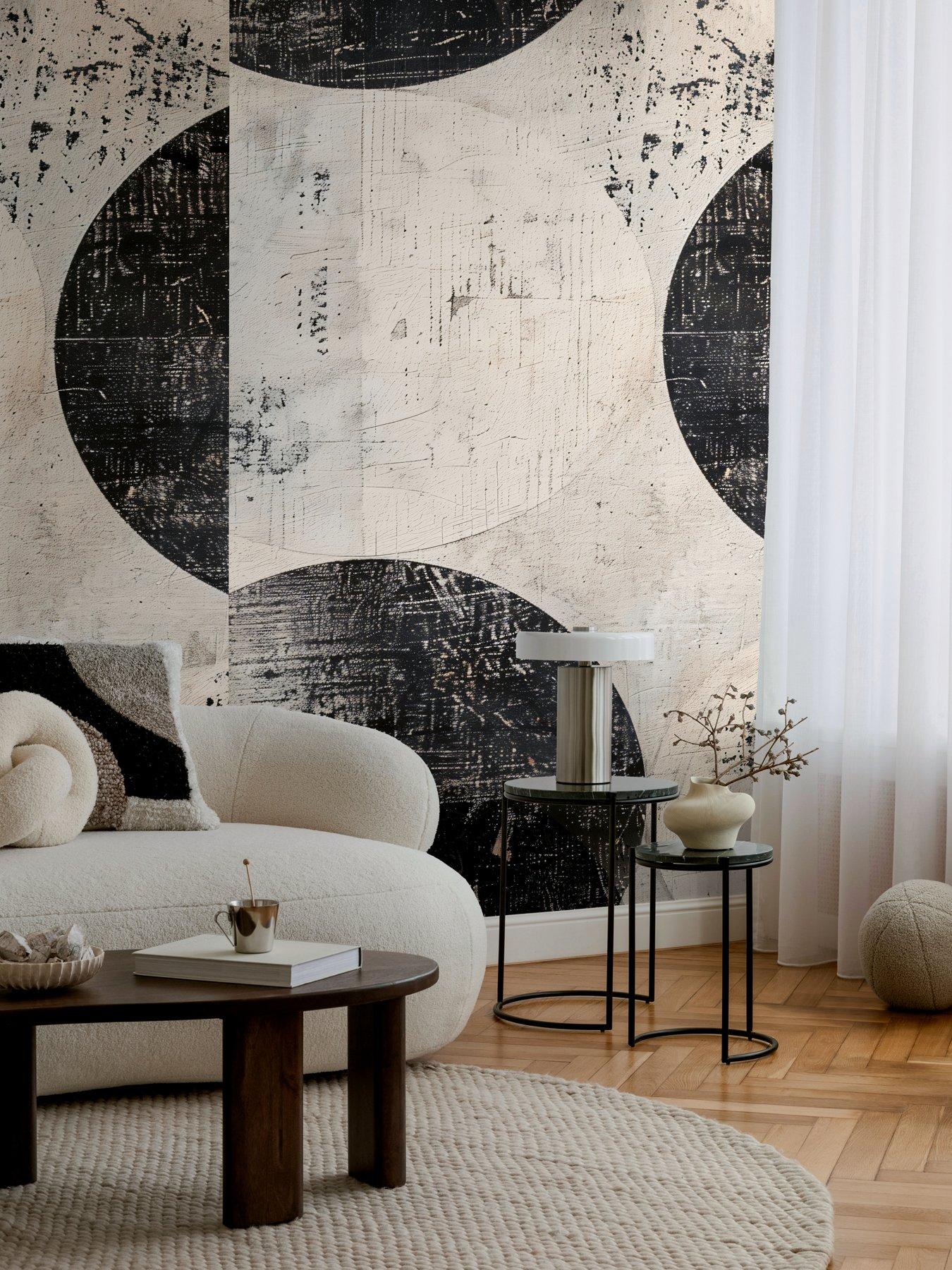 Image 1 of 2 of CosmoLiving by Cosmopolitan Circle Black Digital Mural Non Woven