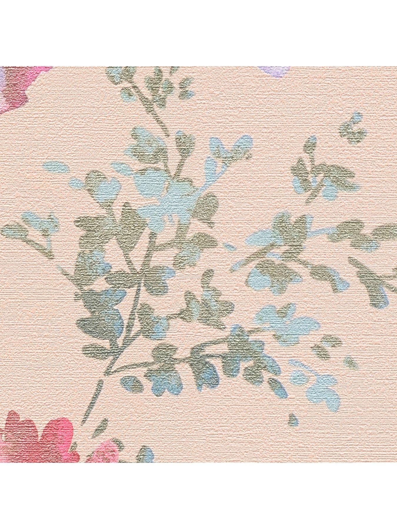 Image 3 of 6 of CosmoLiving by Cosmopolitan Petal Poetry  Metallic Floral Pink Multi Non Woven Wallpaper