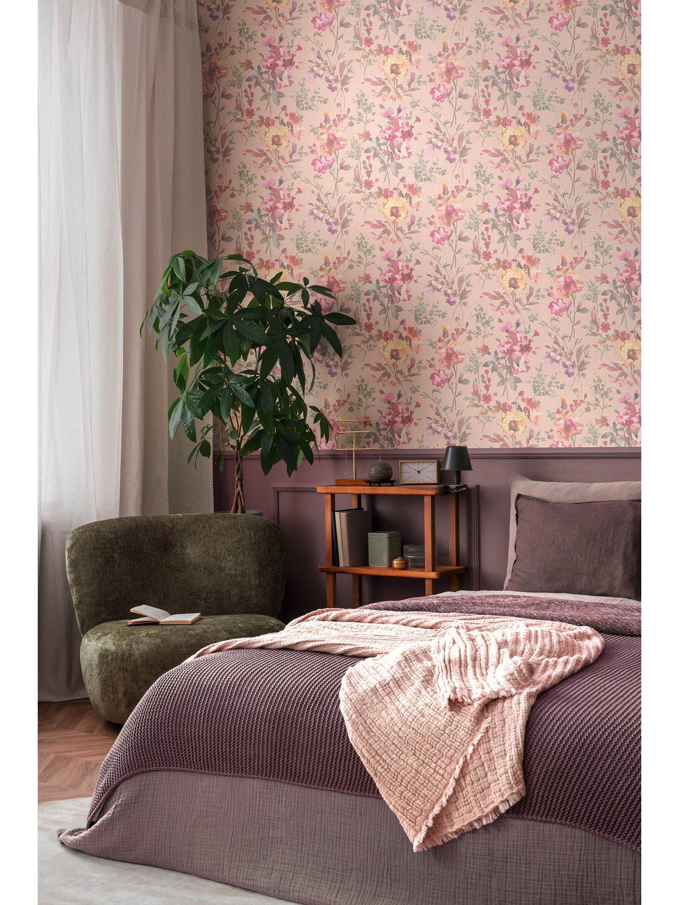 Image 5 of 6 of CosmoLiving by Cosmopolitan Petal Poetry  Metallic Floral Pink Multi Non Woven Wallpaper