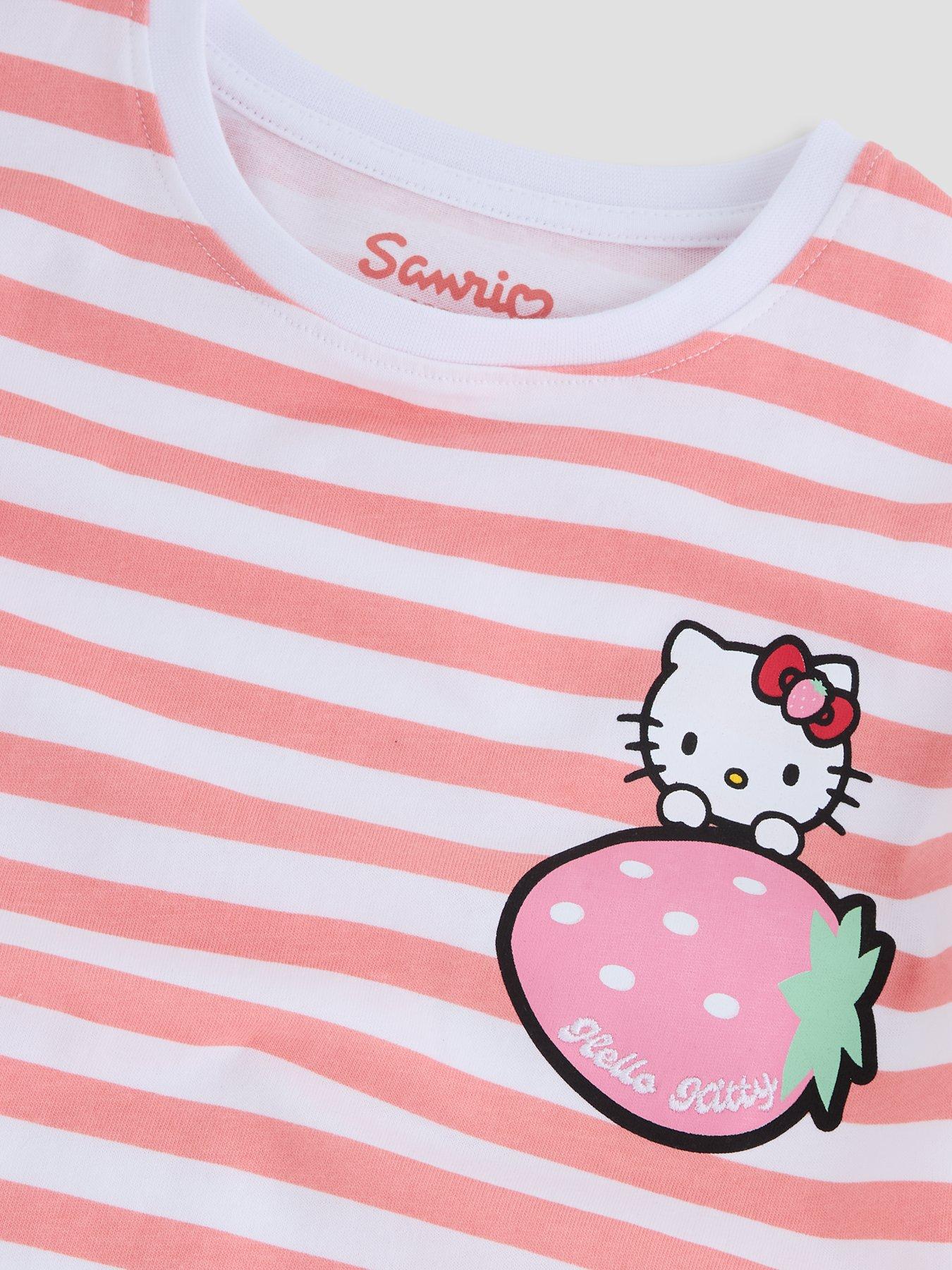 Image 3 of 5 of The Very Collection Hello Kitty Stripe Strawberry T-Shirt - Pink