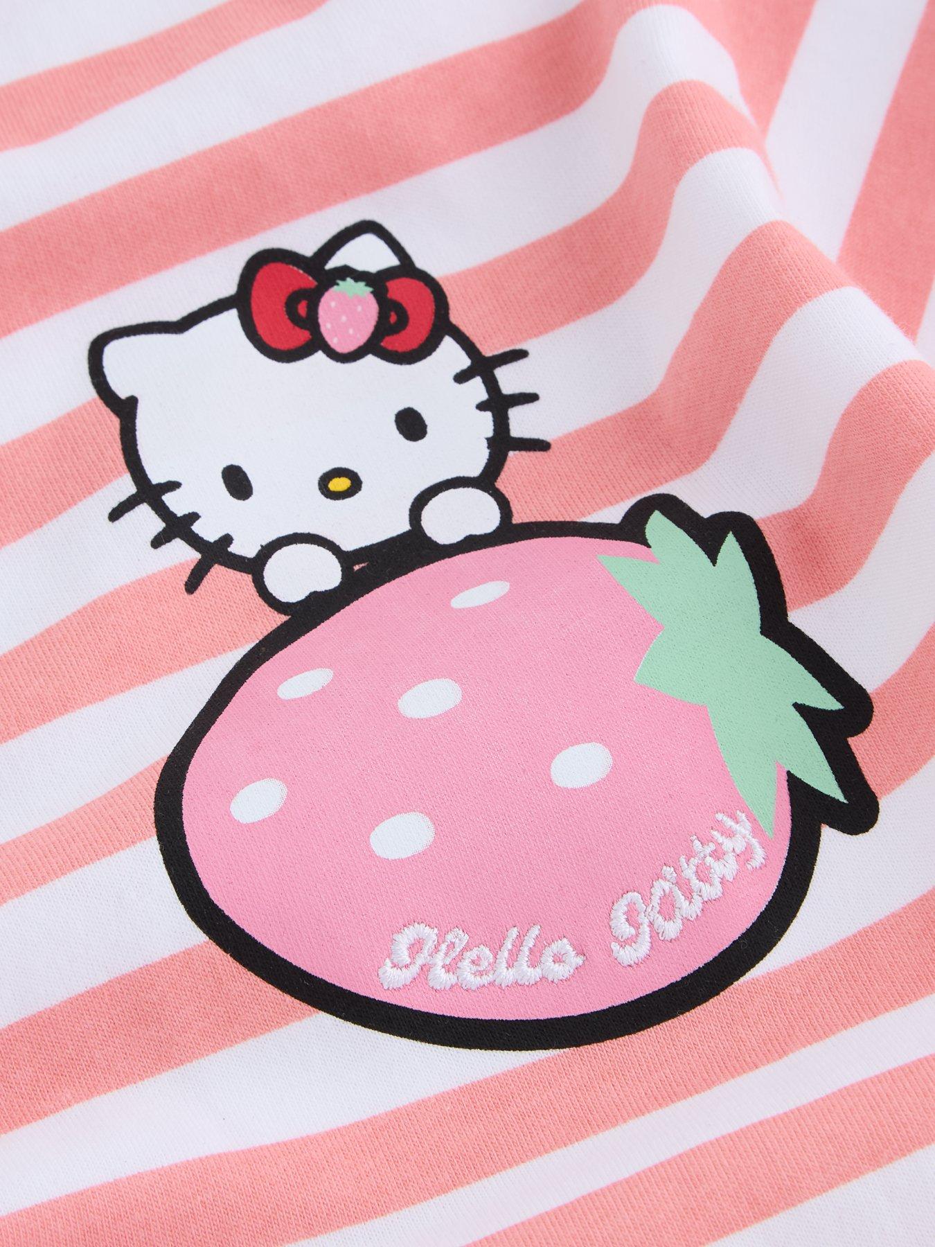 Image 5 of 5 of The Very Collection Hello Kitty Stripe Strawberry T-Shirt - Pink