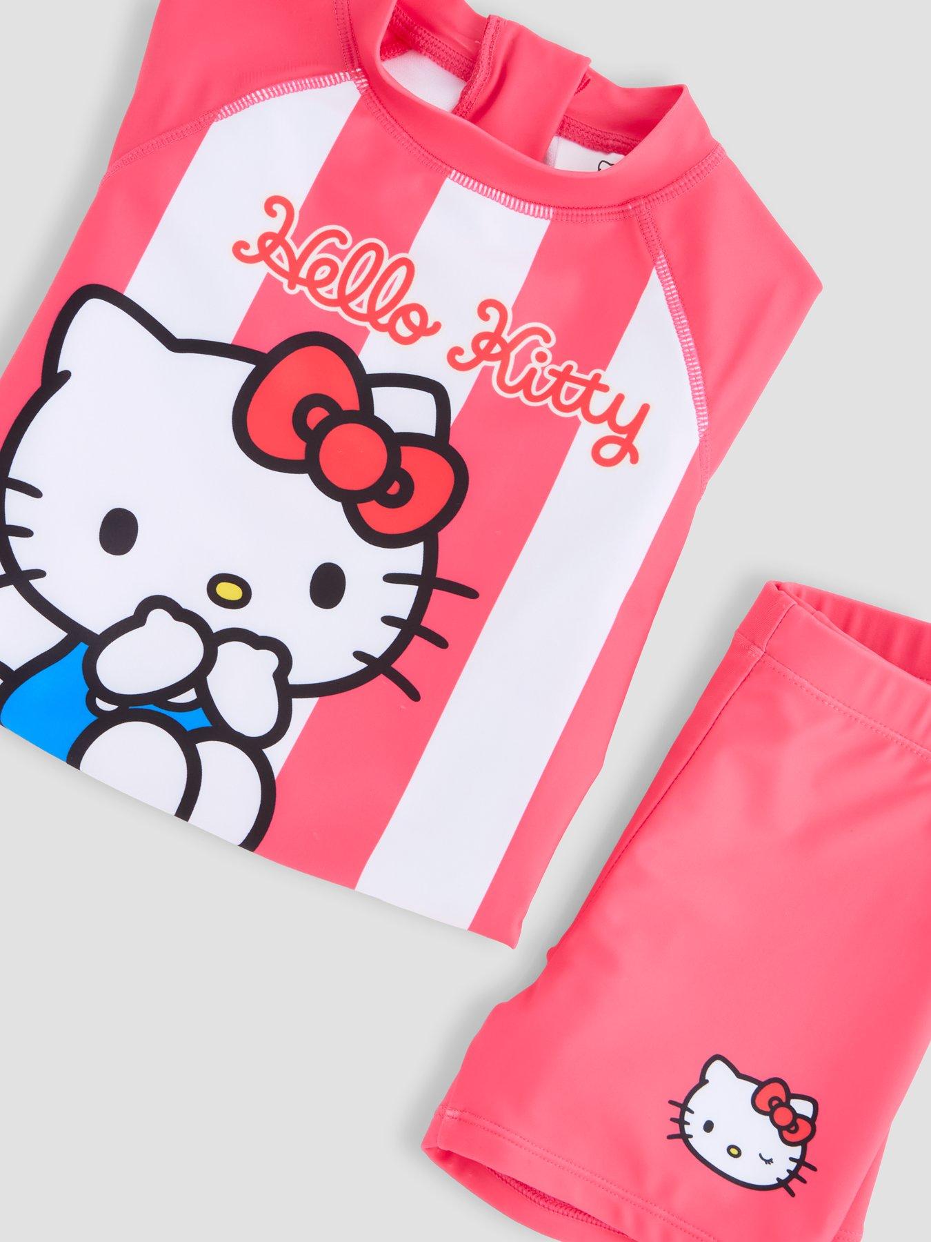 Image 6 of 6 of The Very Collection Hello Kitty Stripe Rash Vest Set - Pink