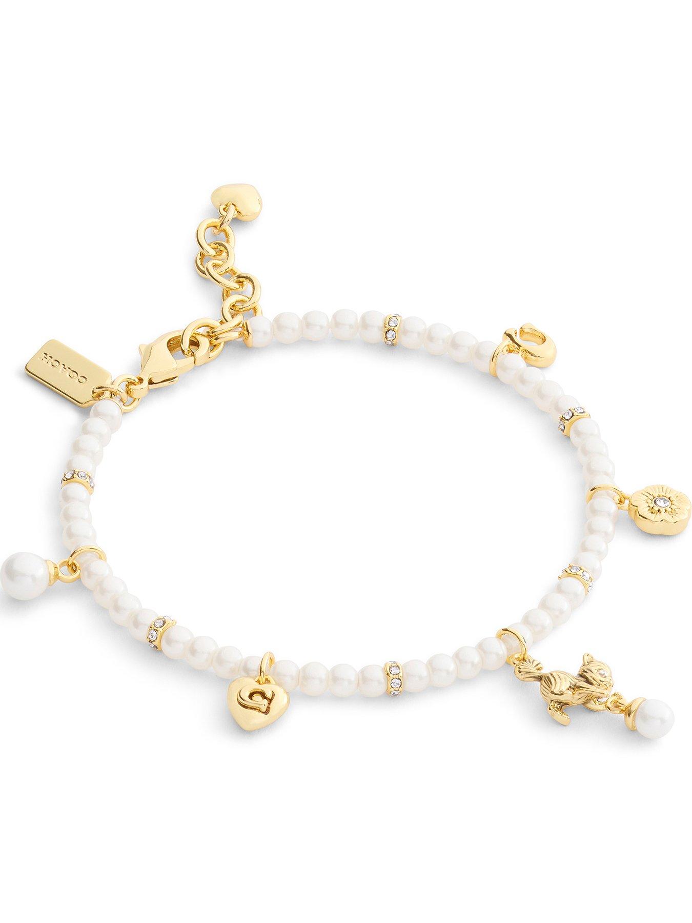 Image 3 of 4 of COACH Bracelet Cat Pearl Charm - Gold