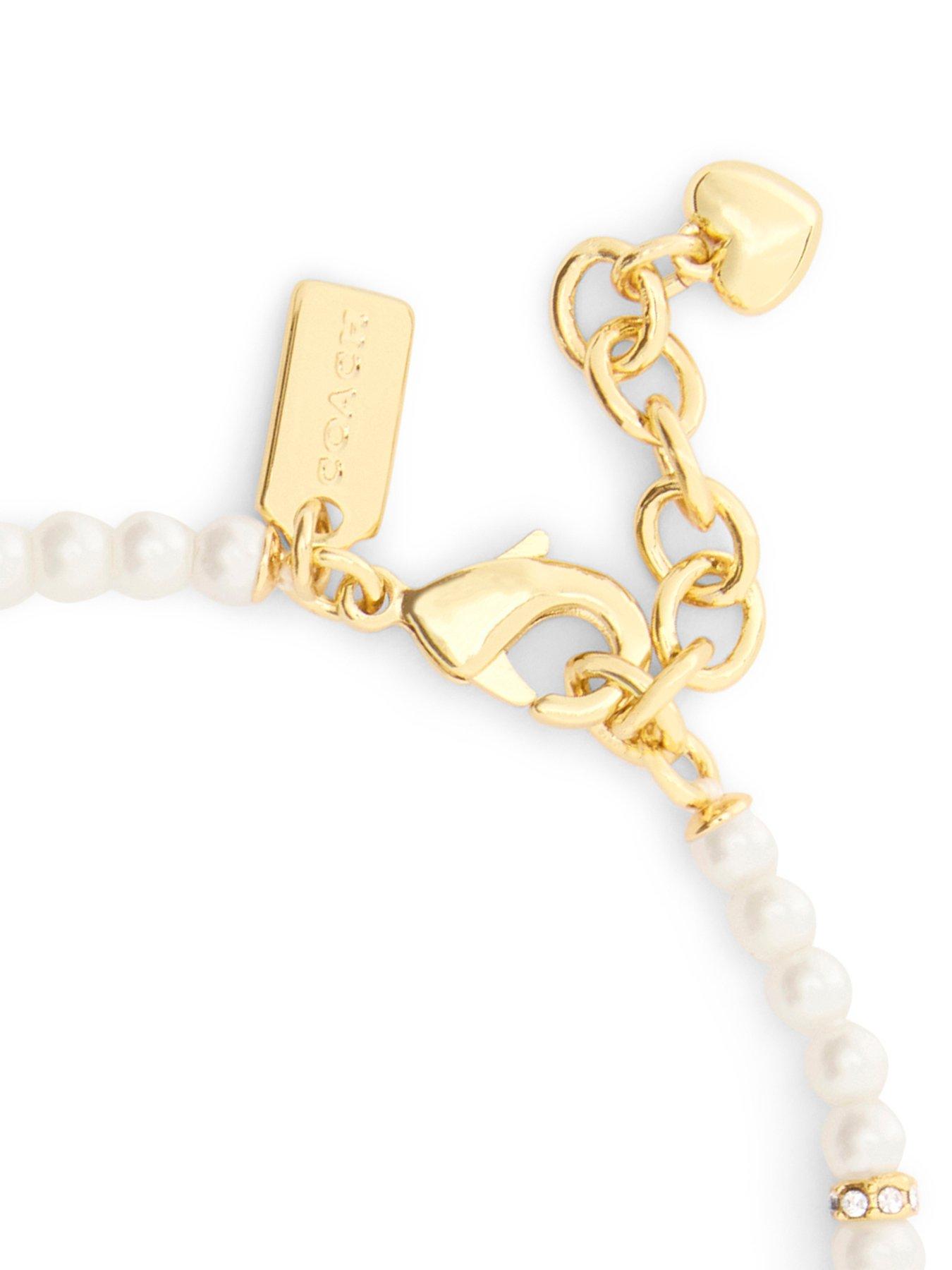 Image 4 of 4 of COACH Bracelet Cat Pearl Charm - Gold