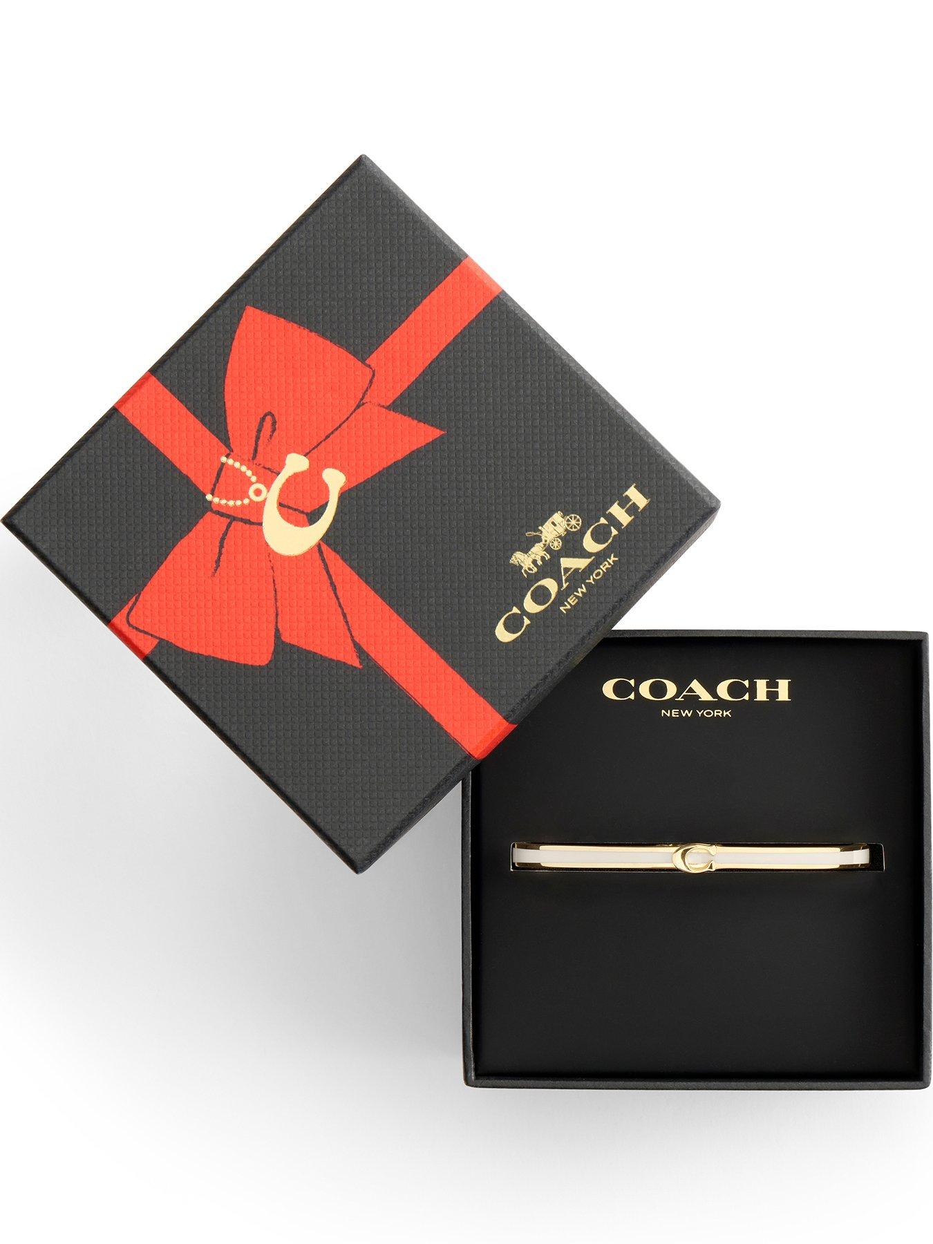 Image 1 of 4 of COACH Bracelet Enamel C Bangle Boxed - Gold