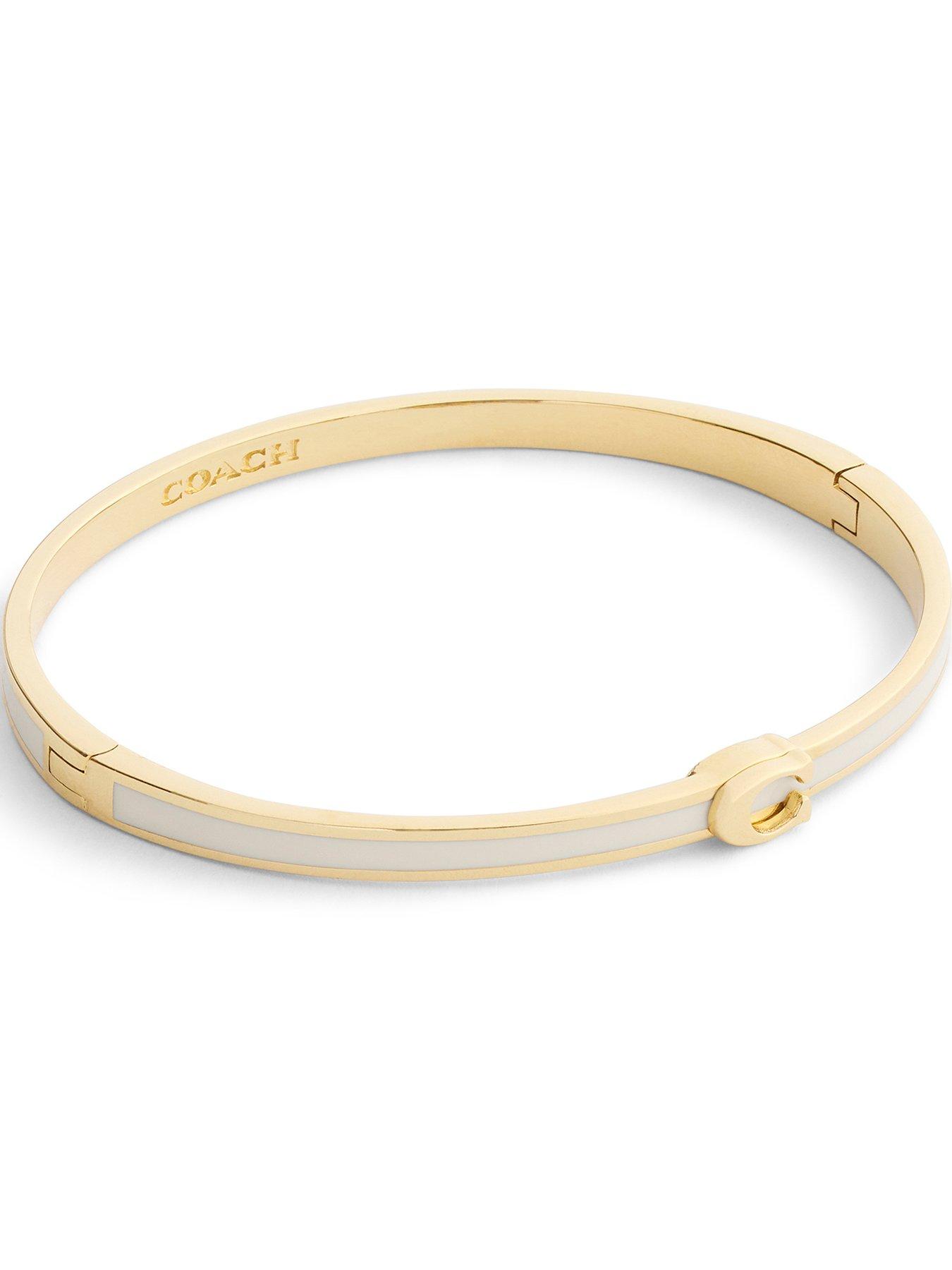 Image 3 of 4 of COACH Bracelet Enamel C Bangle Boxed - Gold