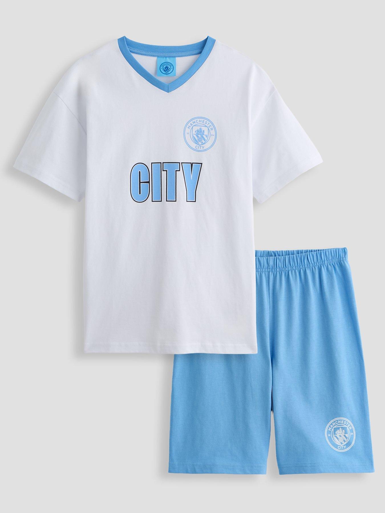 The Very Collection Man City FC Football V Neck Shortie Pyjama