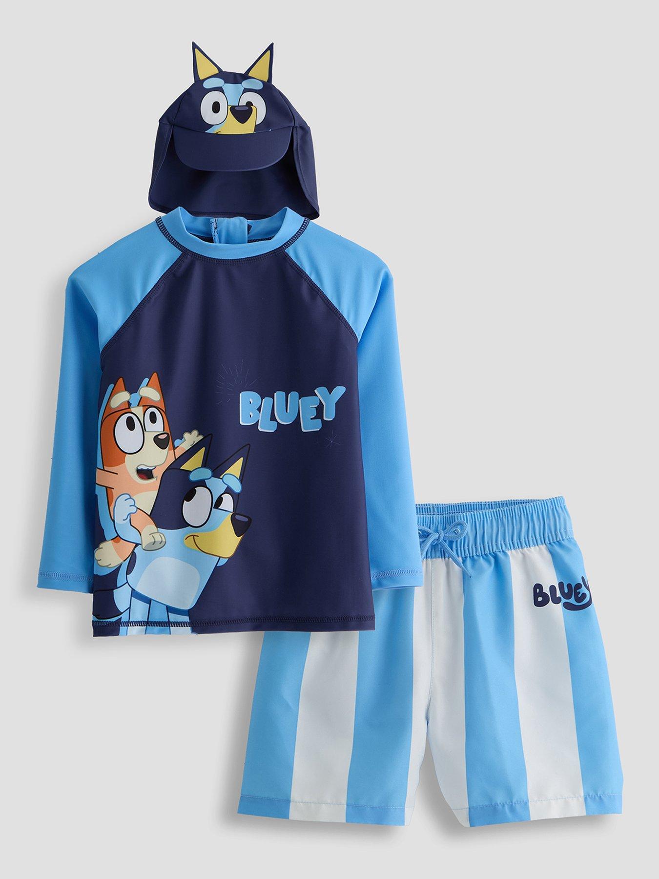 The Very Collection Bluey Long Sleeve Rash Vest and Hat Set