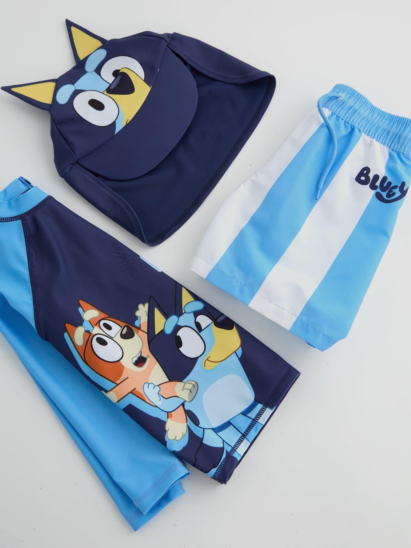 The Very Collection Bluey Long Sleeve Rash Vest And Hat Set - Blue ...