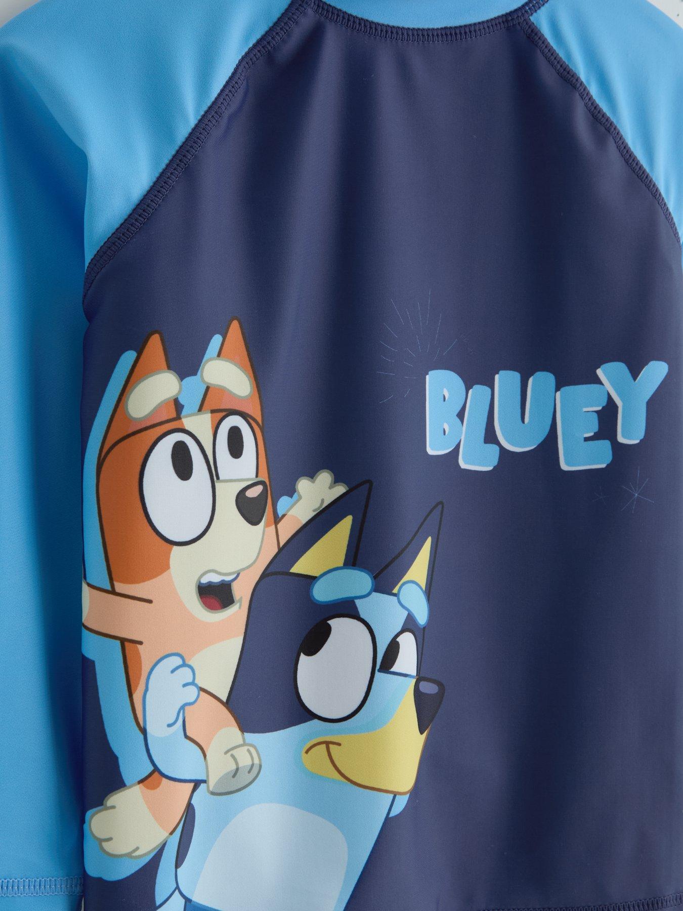 The Very Collection Bluey Long Sleeve Rash Vest And Hat Set - Blue ...