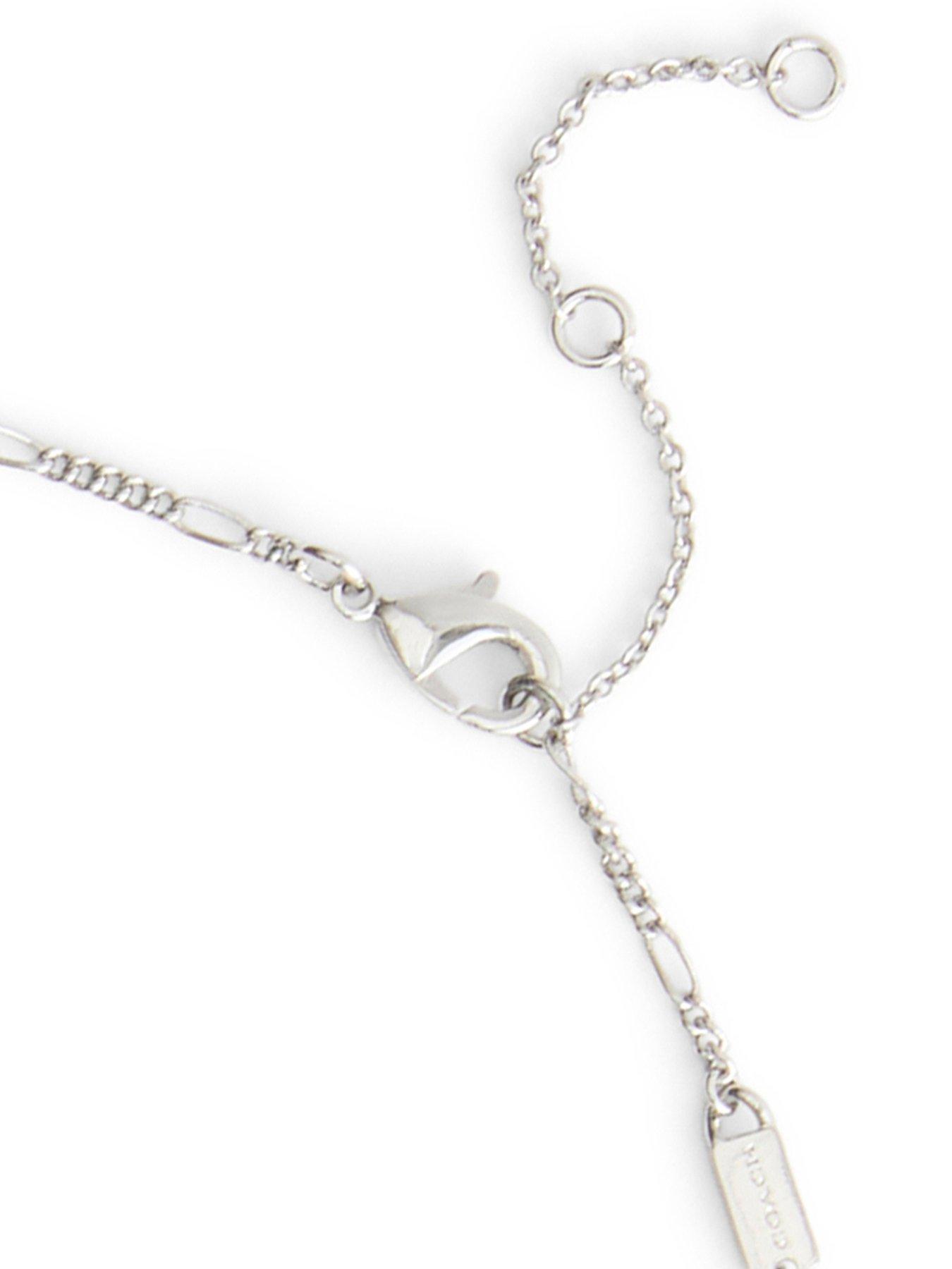  image of coach-necklace-signet-rondelle-short-pendant-gold