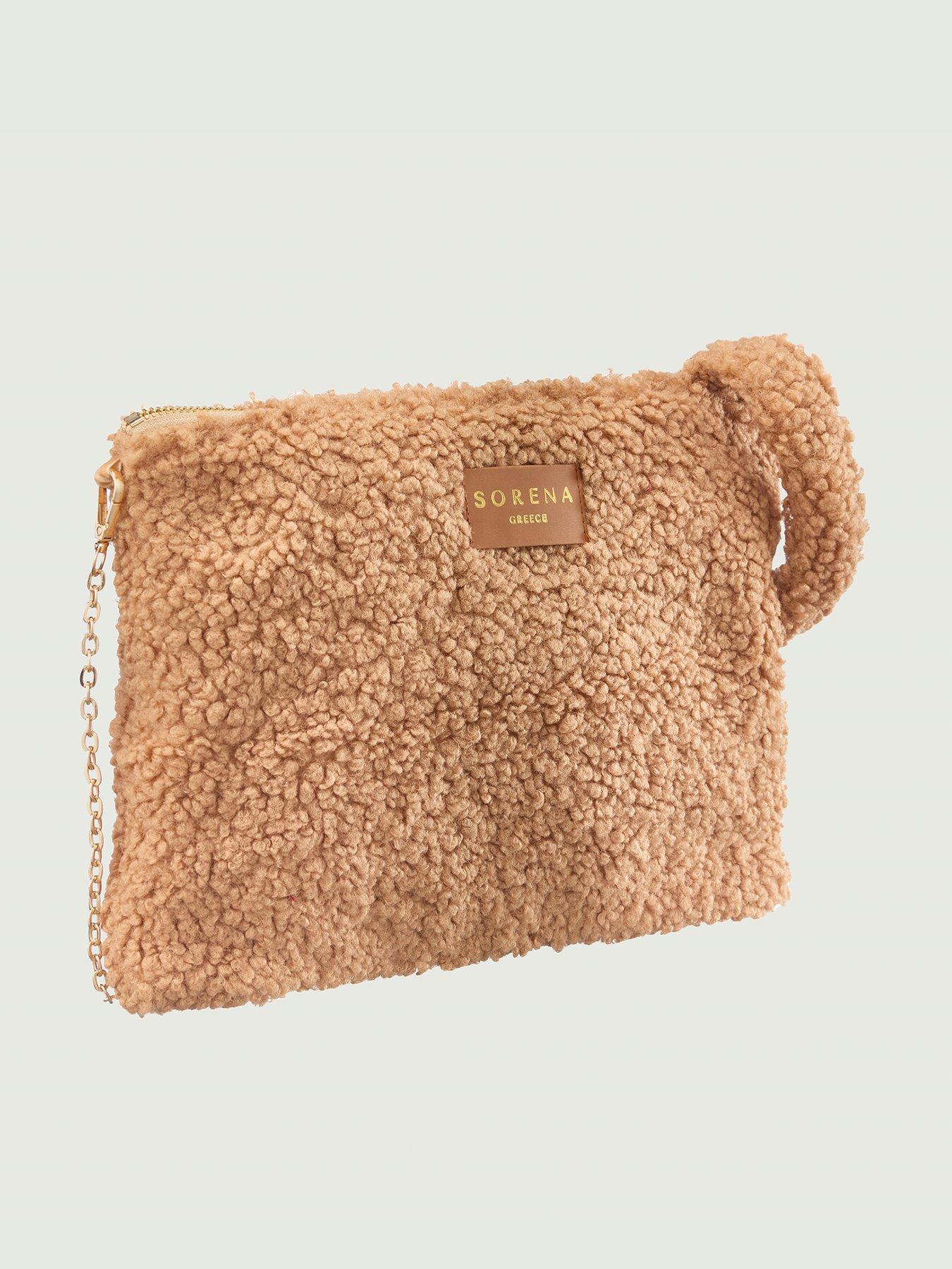Image 2 of 4 of Sorena Teddy Clutch Honey - Brown