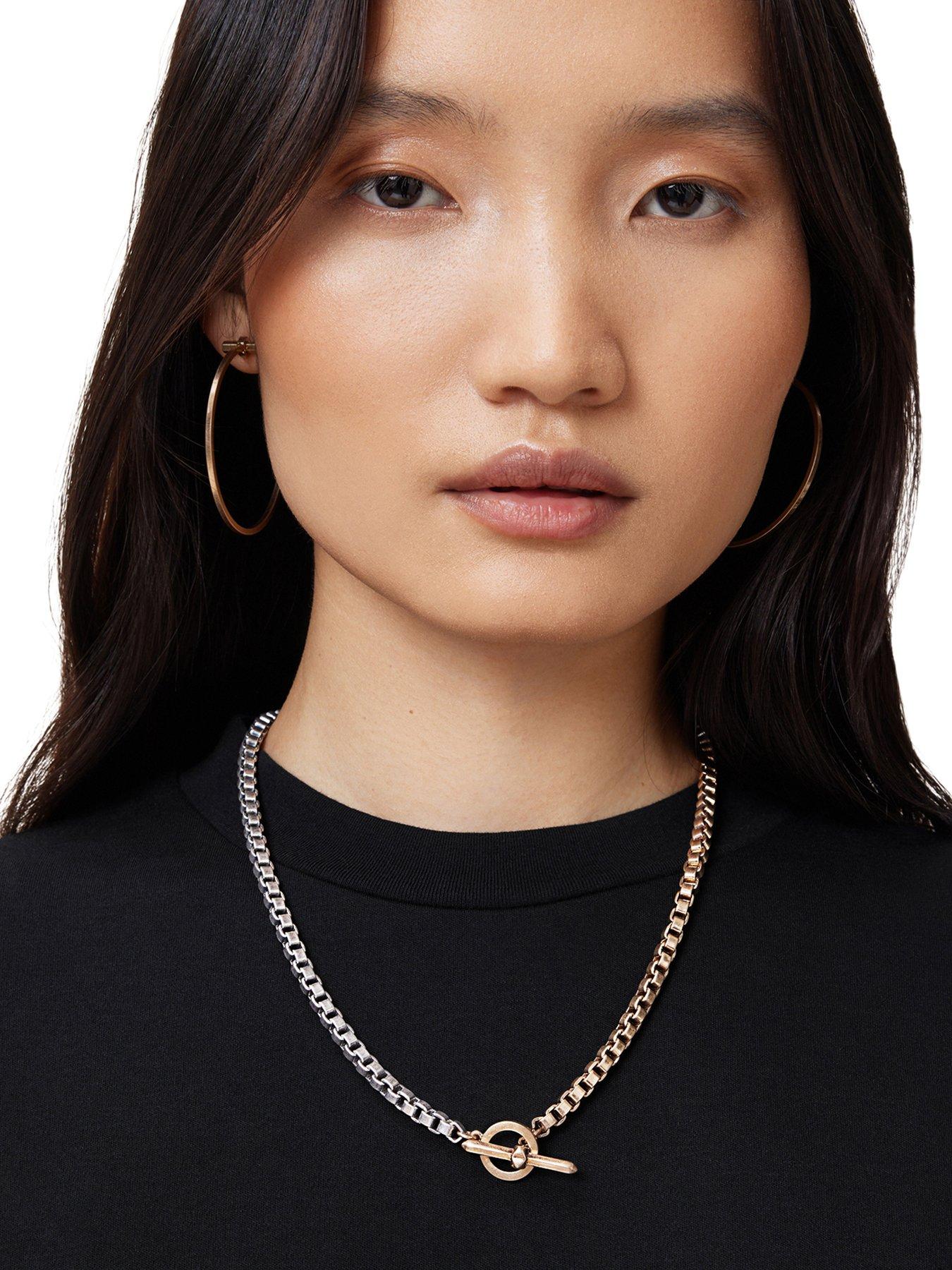  image of allsaints-zoe-box-chain-necklace
