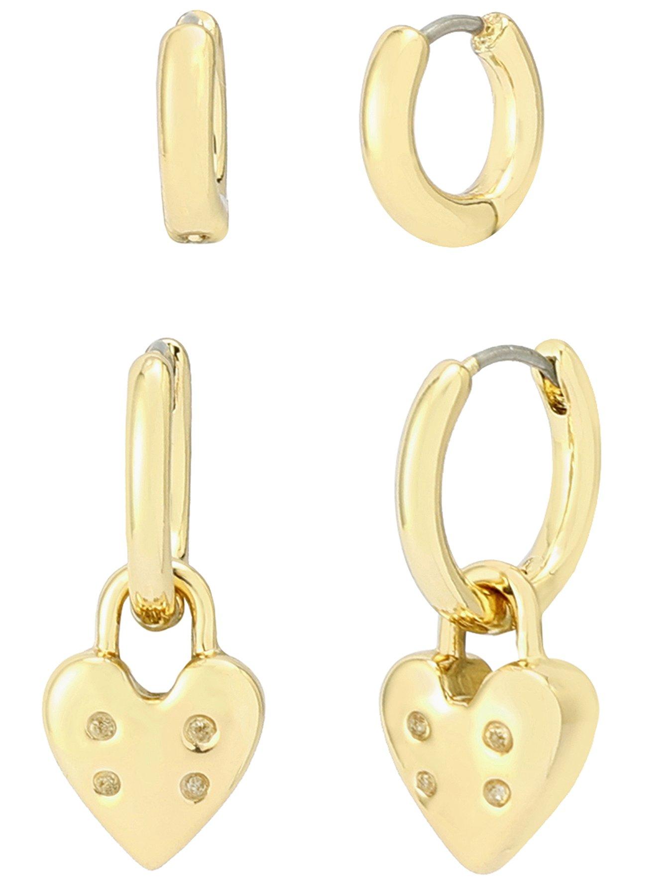 allsaints-heart-huggie-earring-set