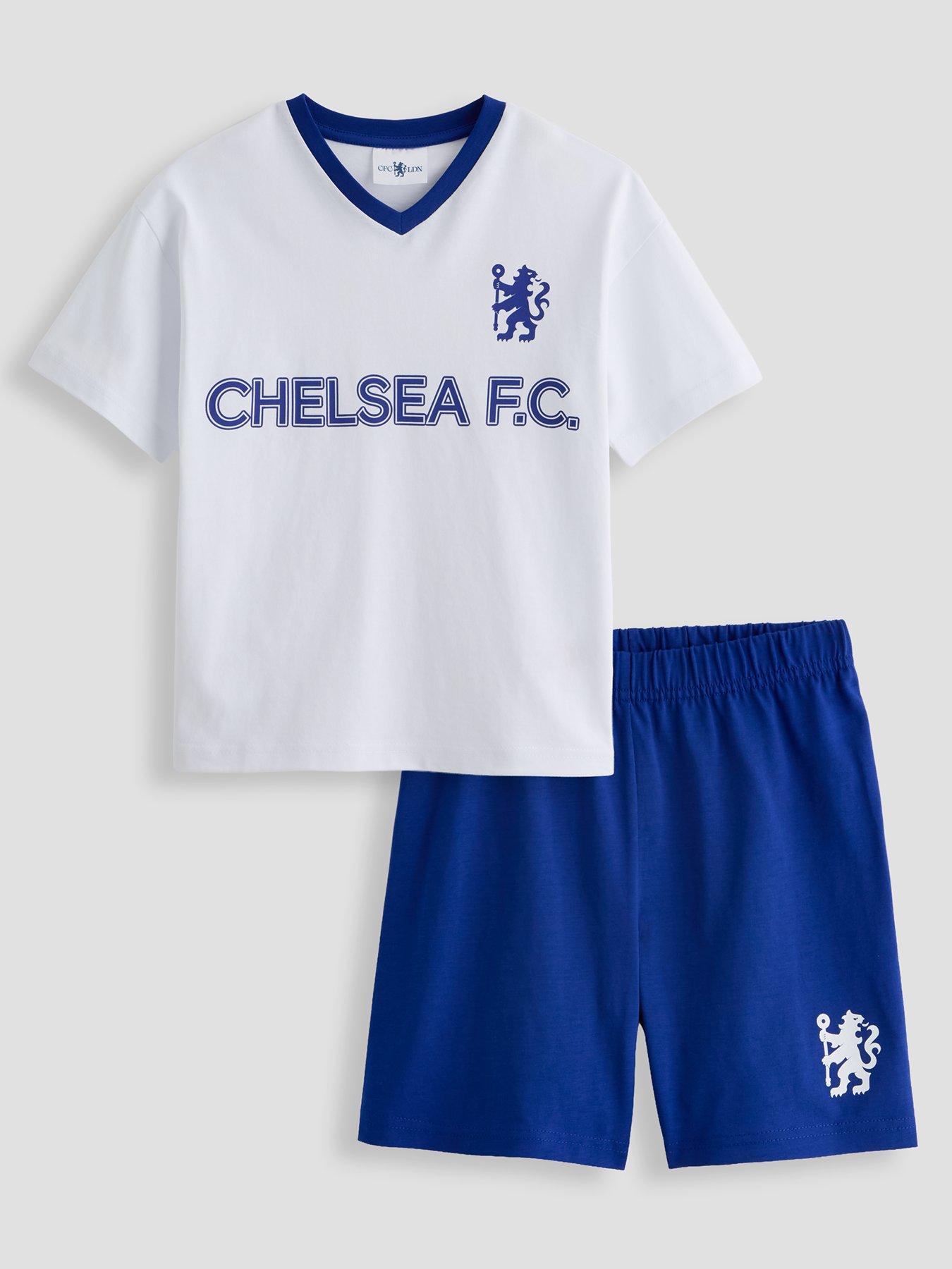 Image 1 of 6 of The Very Collection Chelsea FC Football V Neck Shortie Pyjama - Blue