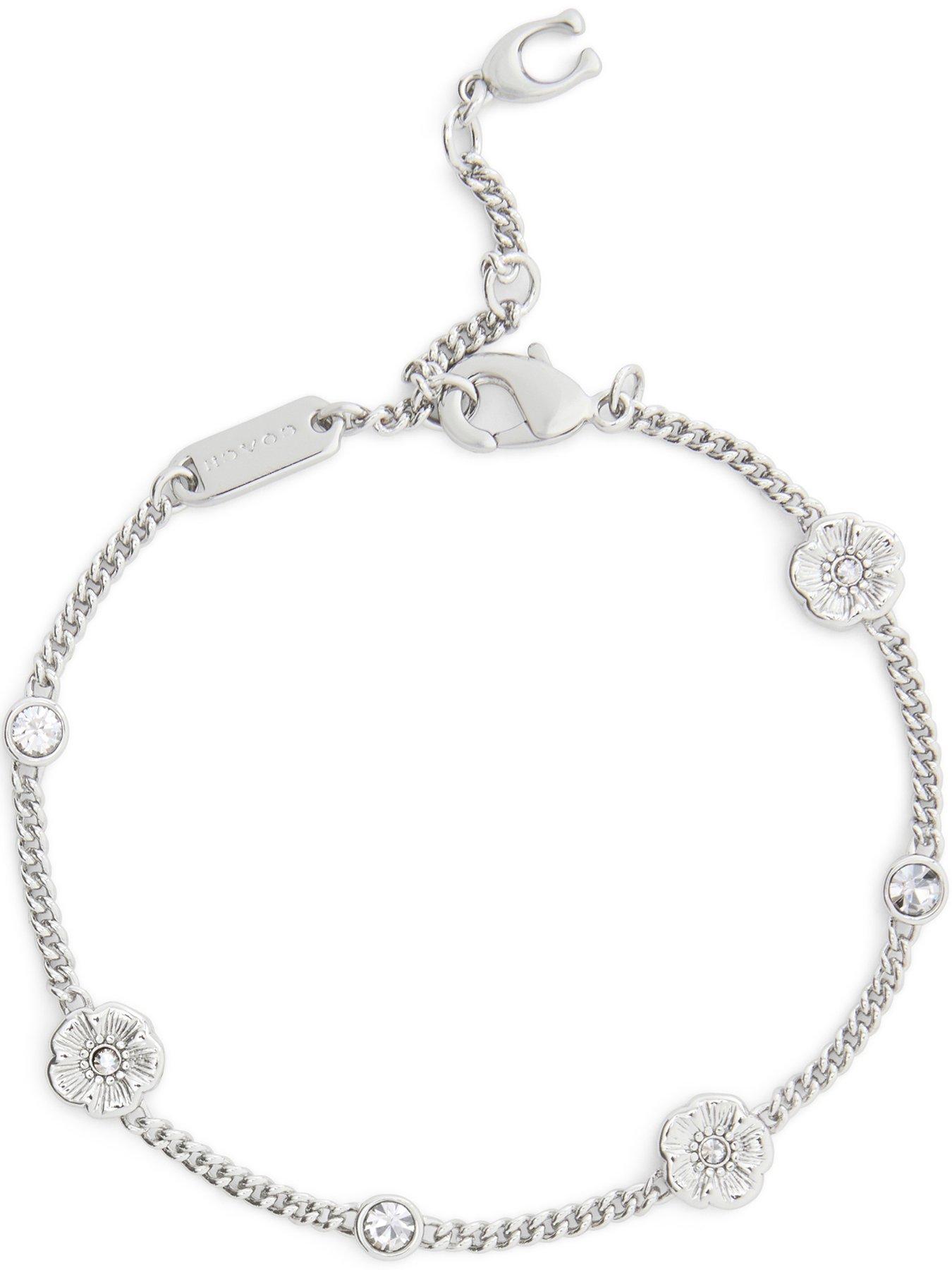  image of coach-bracelet-textured-tearose-silver