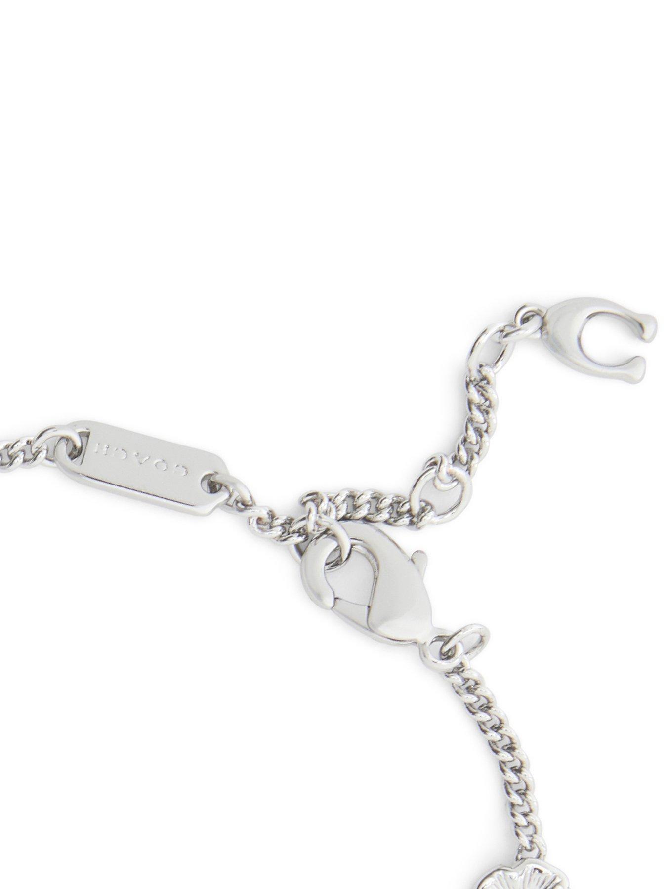  image of coach-bracelet-textured-tearose-silver