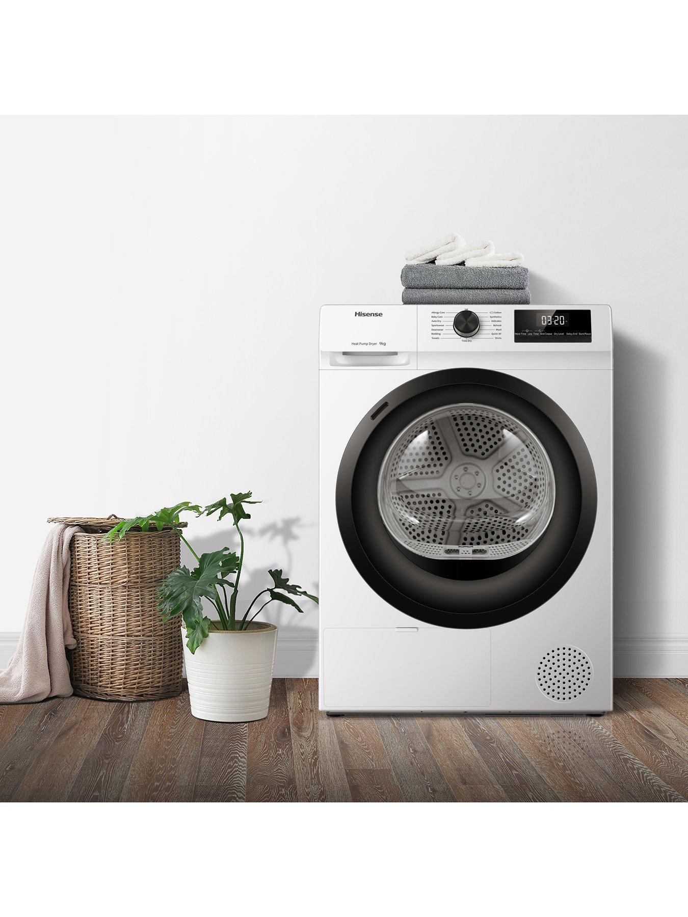  image of hisense-1-series-dh1q902bw2-9-kg-heat-pump-tumble-dryer-white
