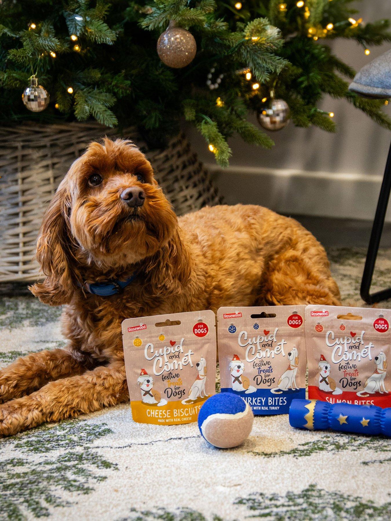 Image 6 of 6 of Rosewood Christmas Dinner Dog Stocking  & Blitzen Bauble Extra-Large Festive Giggling Dog Toy Bun