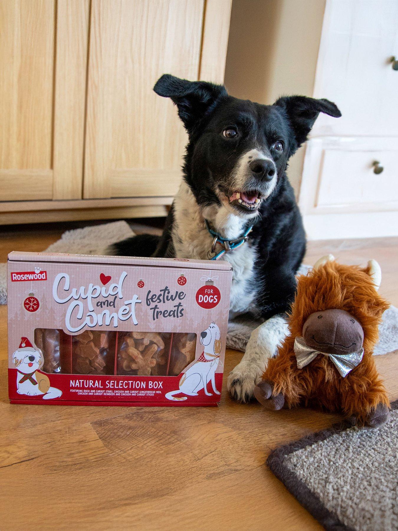 undefined Christmas Dog Naturals Selection Box 175g & Cindy Lou Highland Cow Toy Bundle