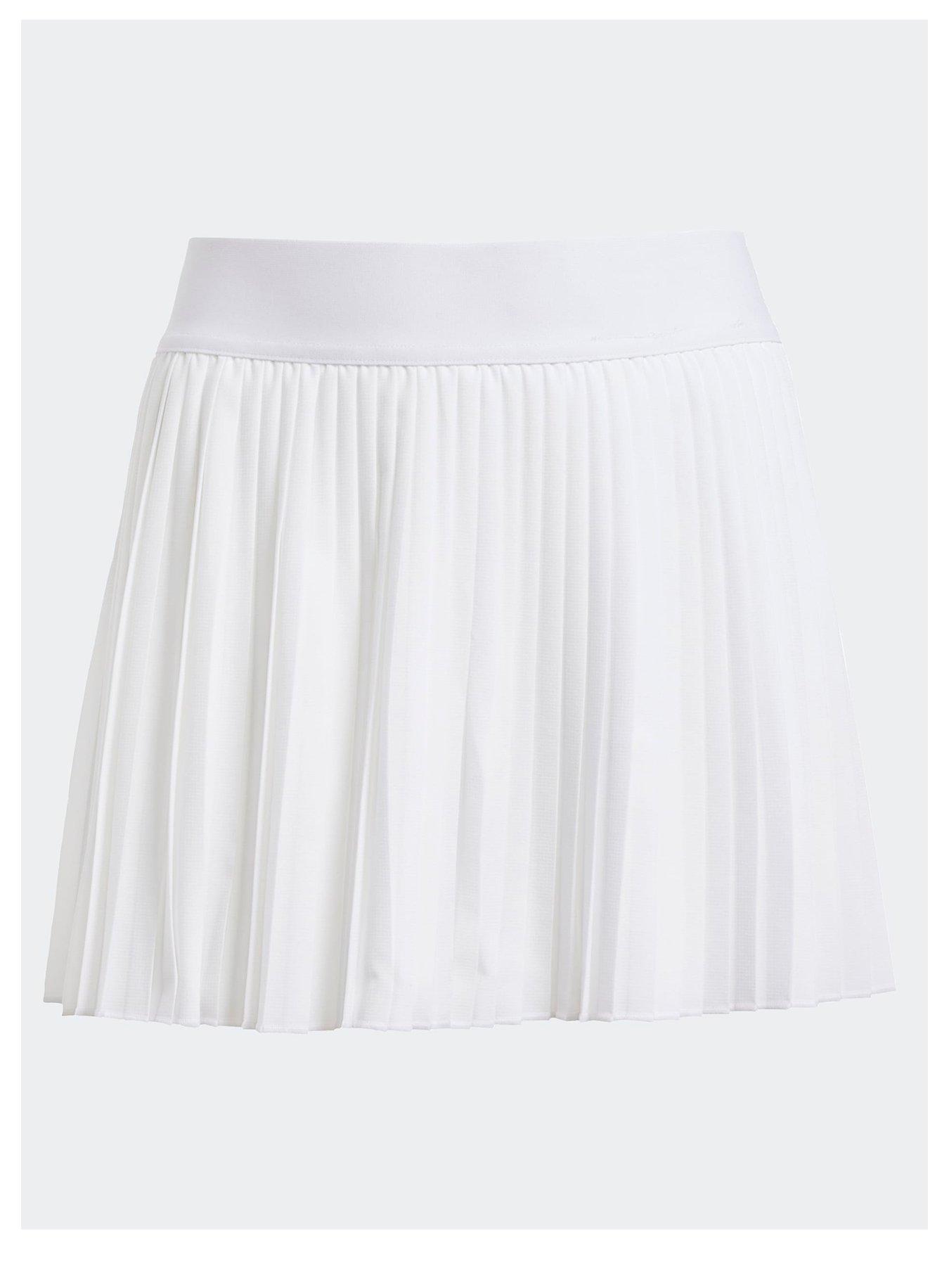 Image 1 of 5 of adidas Girls Tennis Club Pleated Skirt - White