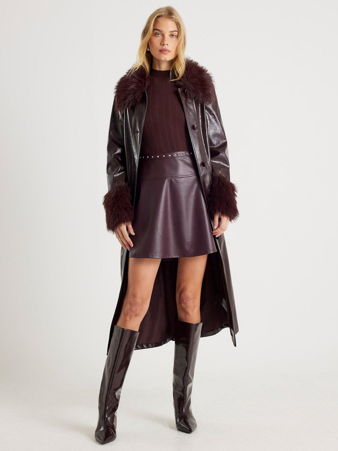 river-island-pu-hybrid-dress-red