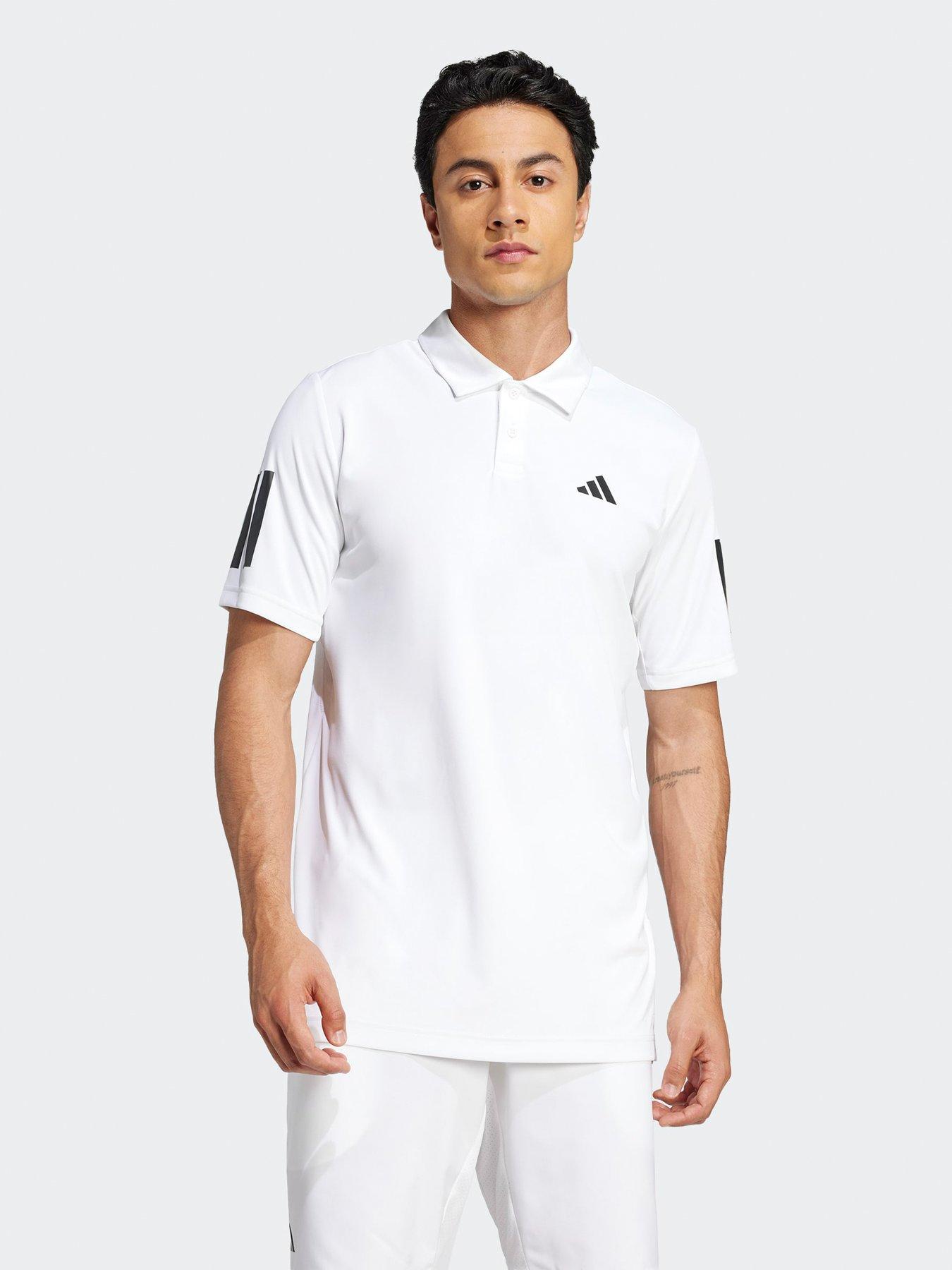undefined Mens Tennis Club 3 Stripe Polo - White