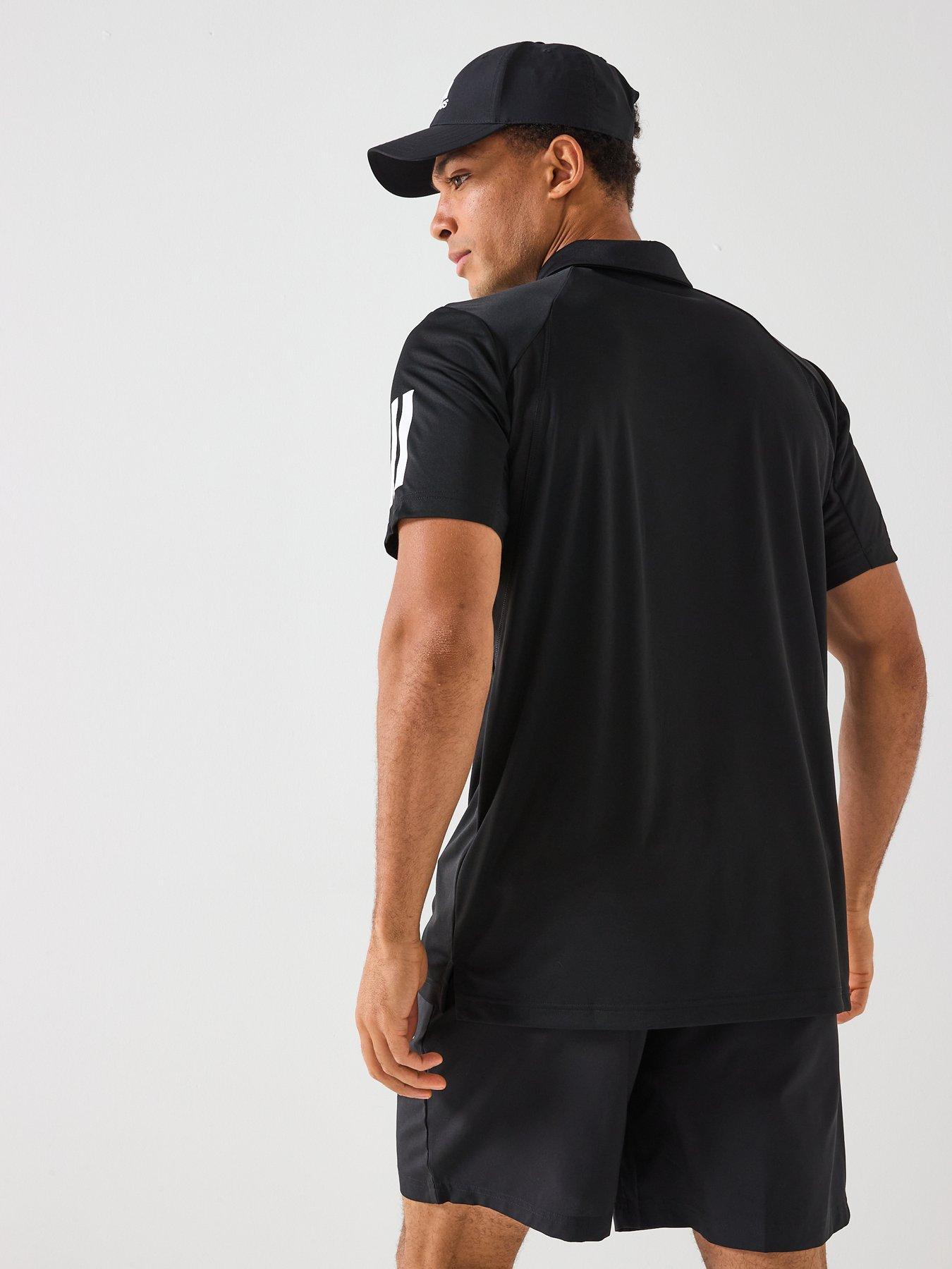 Image 2 of 4 of adidas Mens Tennis Club 3 Stripe Polo - Black
