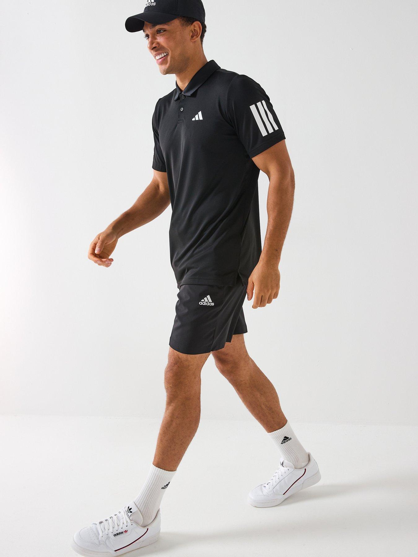 Image 3 of 4 of adidas Mens Tennis Club 3 Stripe Polo - Black