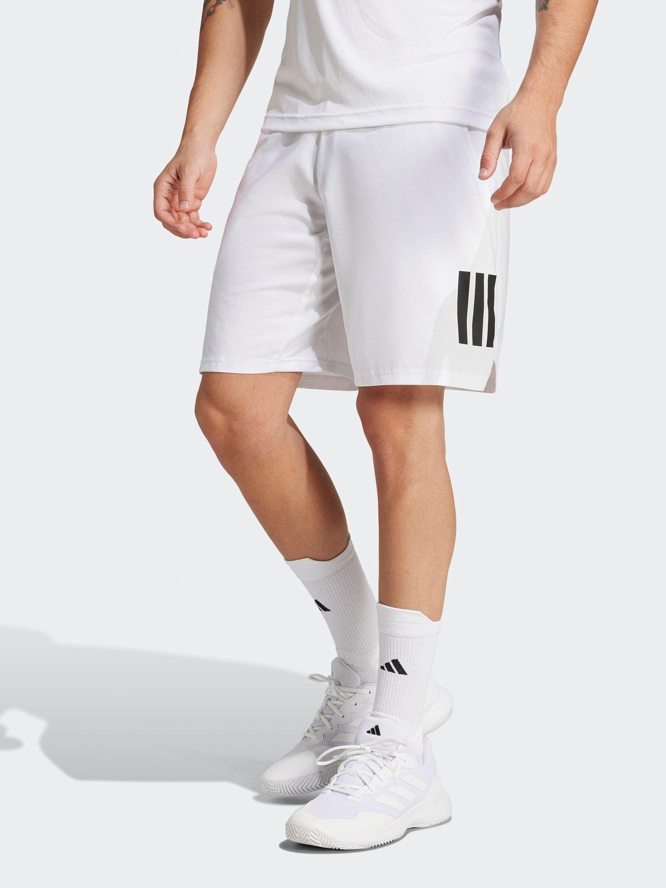 Image 1 of 6 of adidas Mens Tennis Club 3 Stripe Short - White
