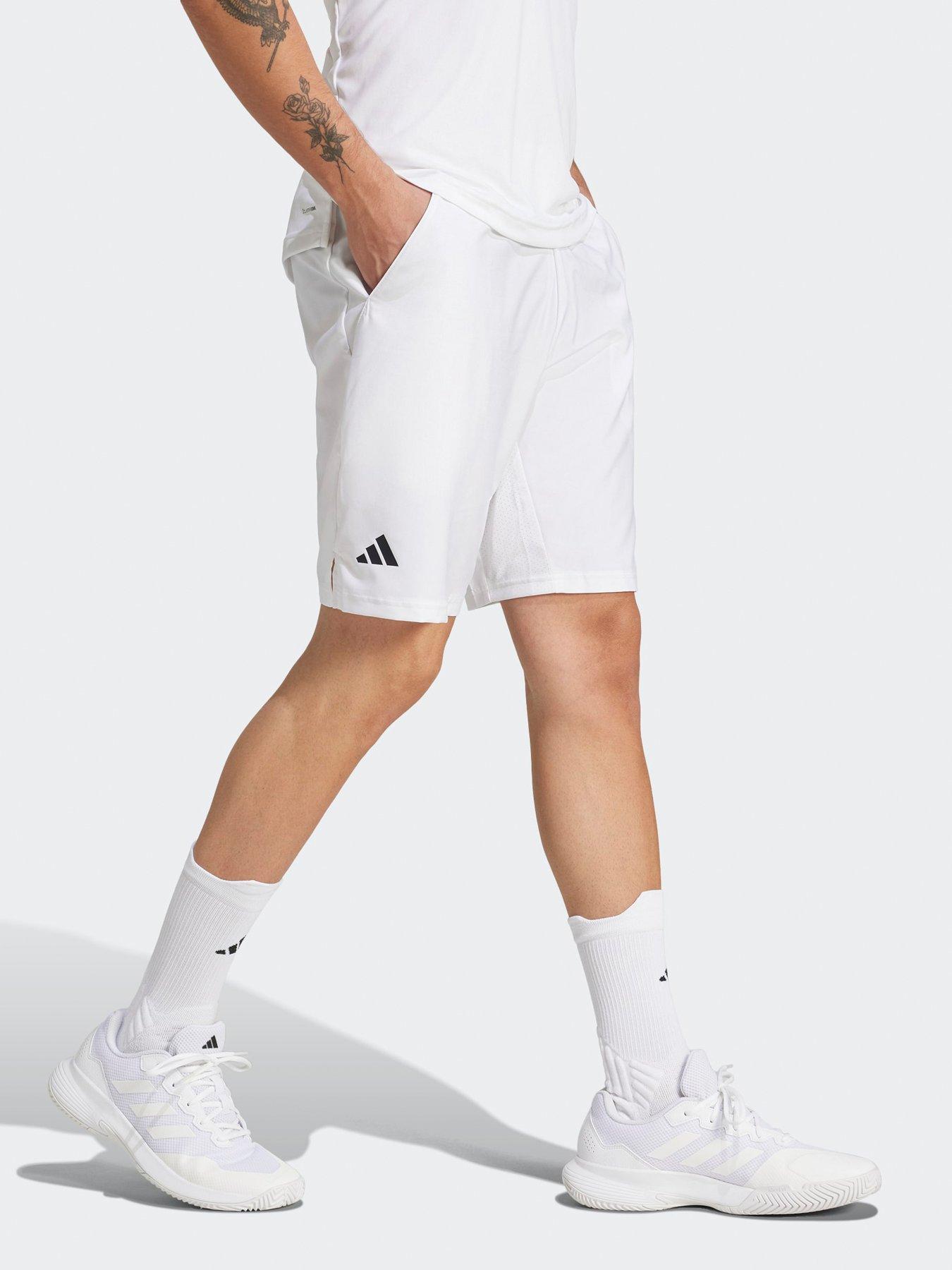 Image 4 of 6 of adidas Mens Tennis Club 3 Stripe Short - White