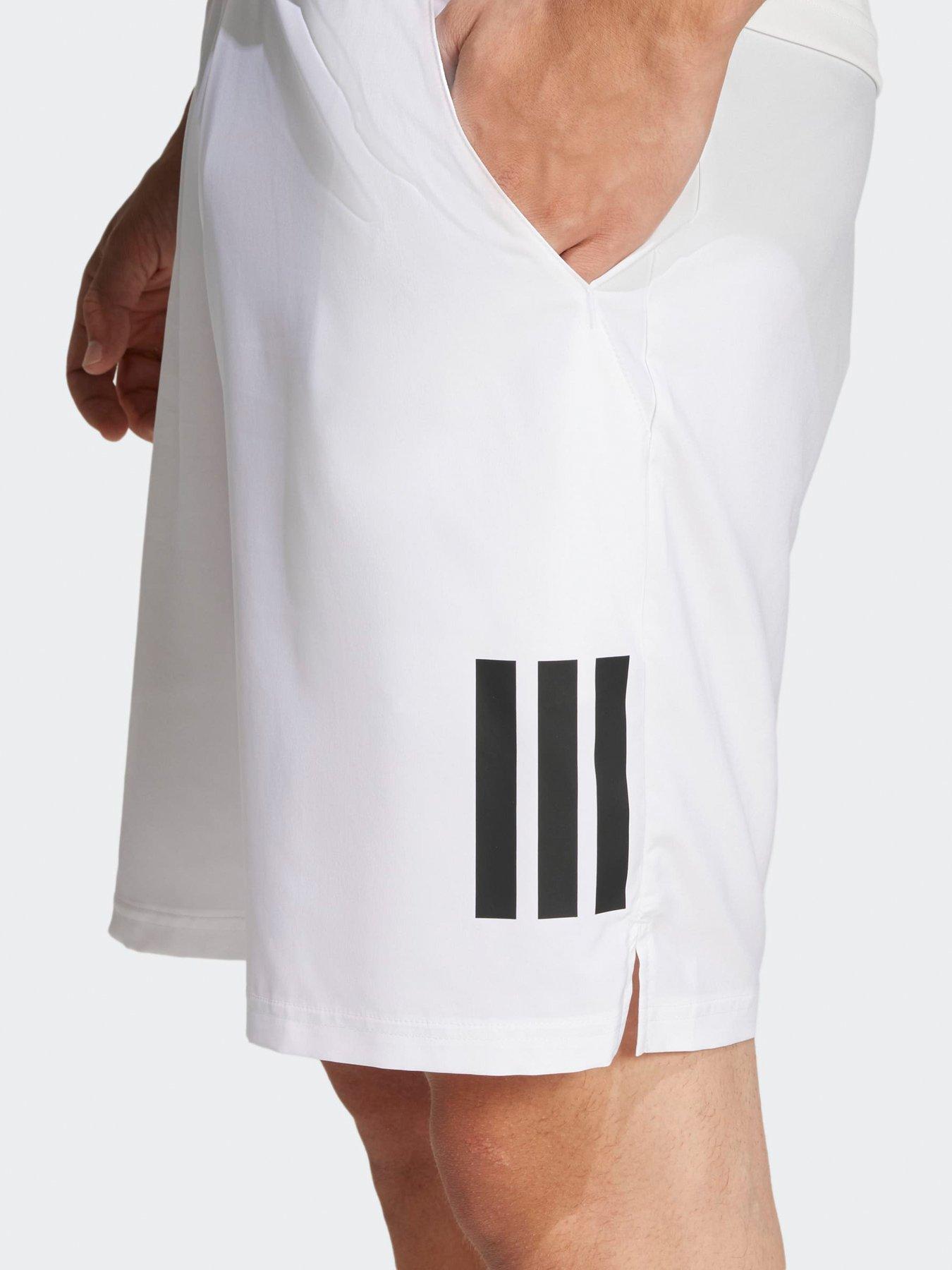 Image 5 of 6 of adidas Mens Tennis Club 3 Stripe Short - White