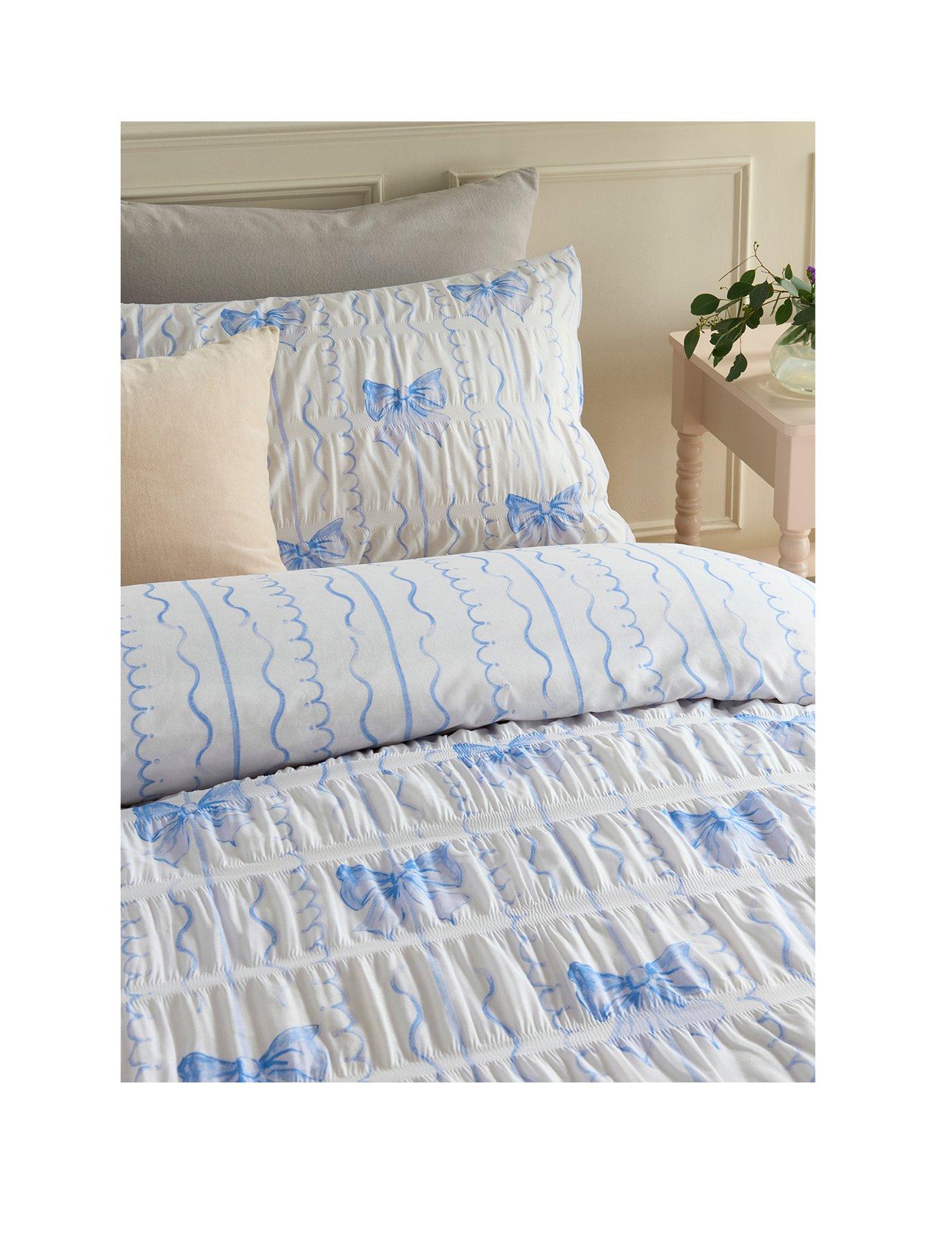 Image 2 of 4 of Copenhagen Home Pretty Bows Duvet Cover Set - Blue - Double