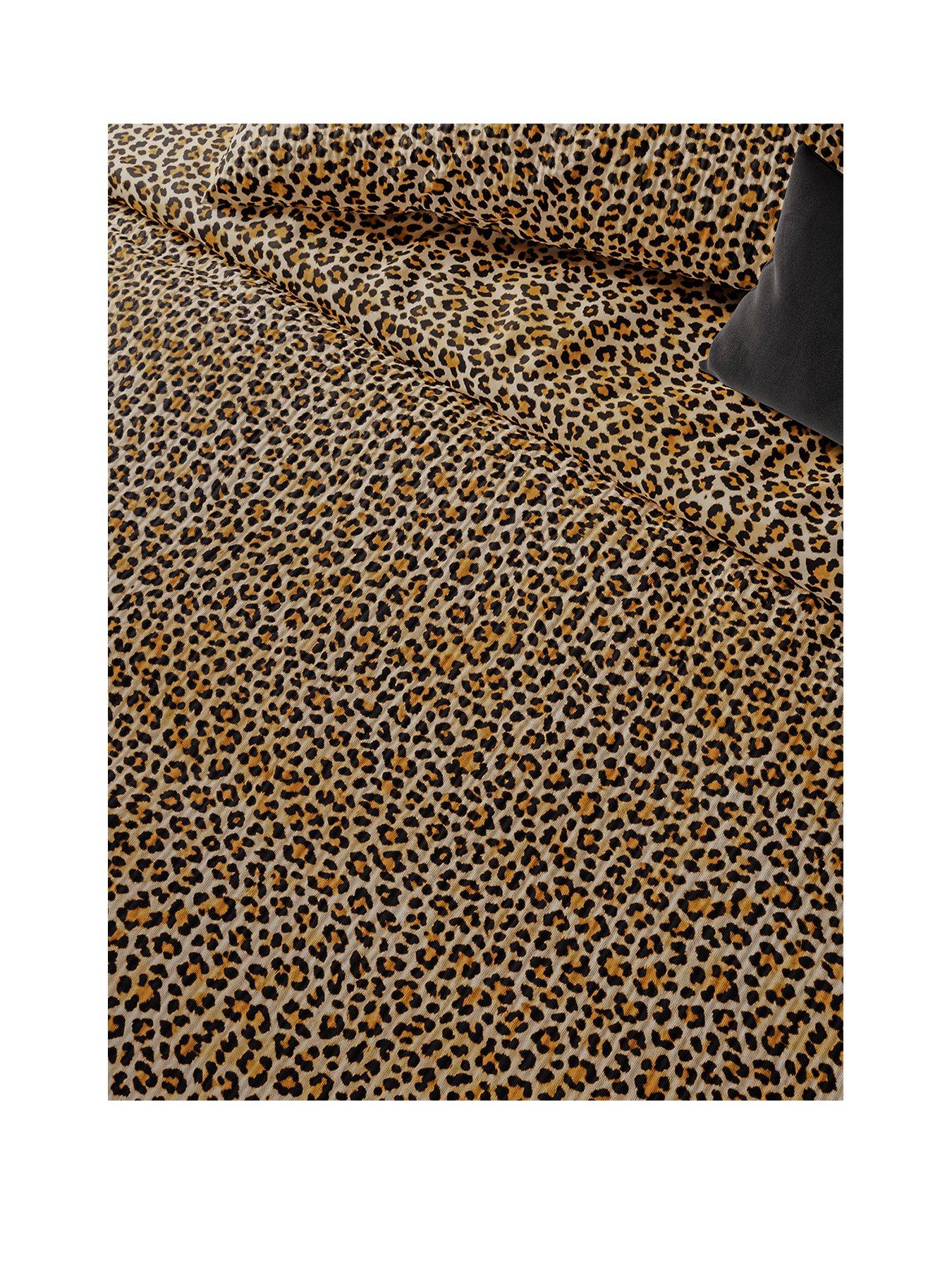  image of cooper-grey-leopard-print-duvet-cover-set