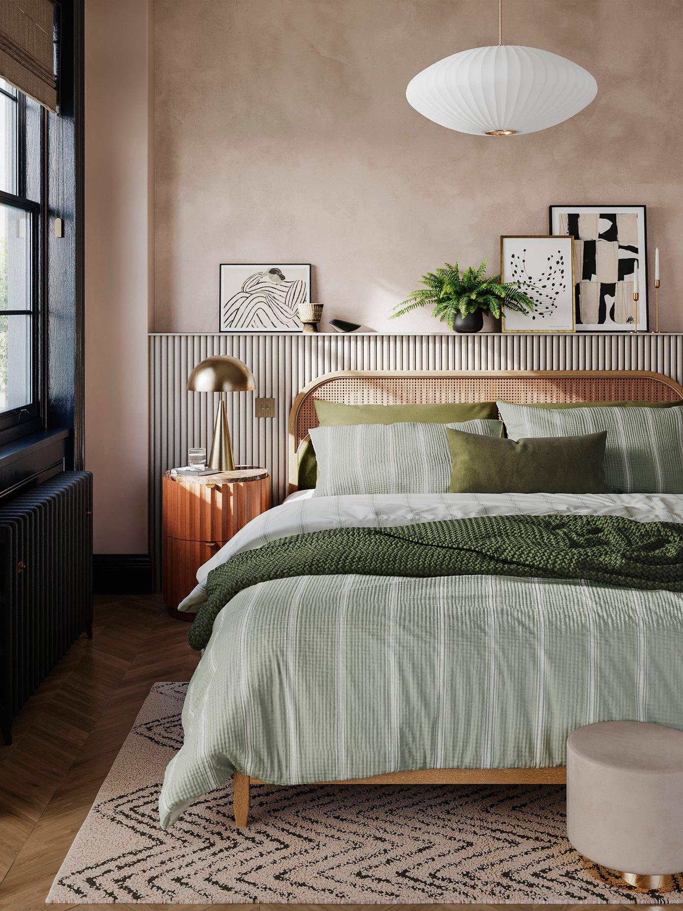  image of cooper-grey-ticking-stripe-duvet-cover-set