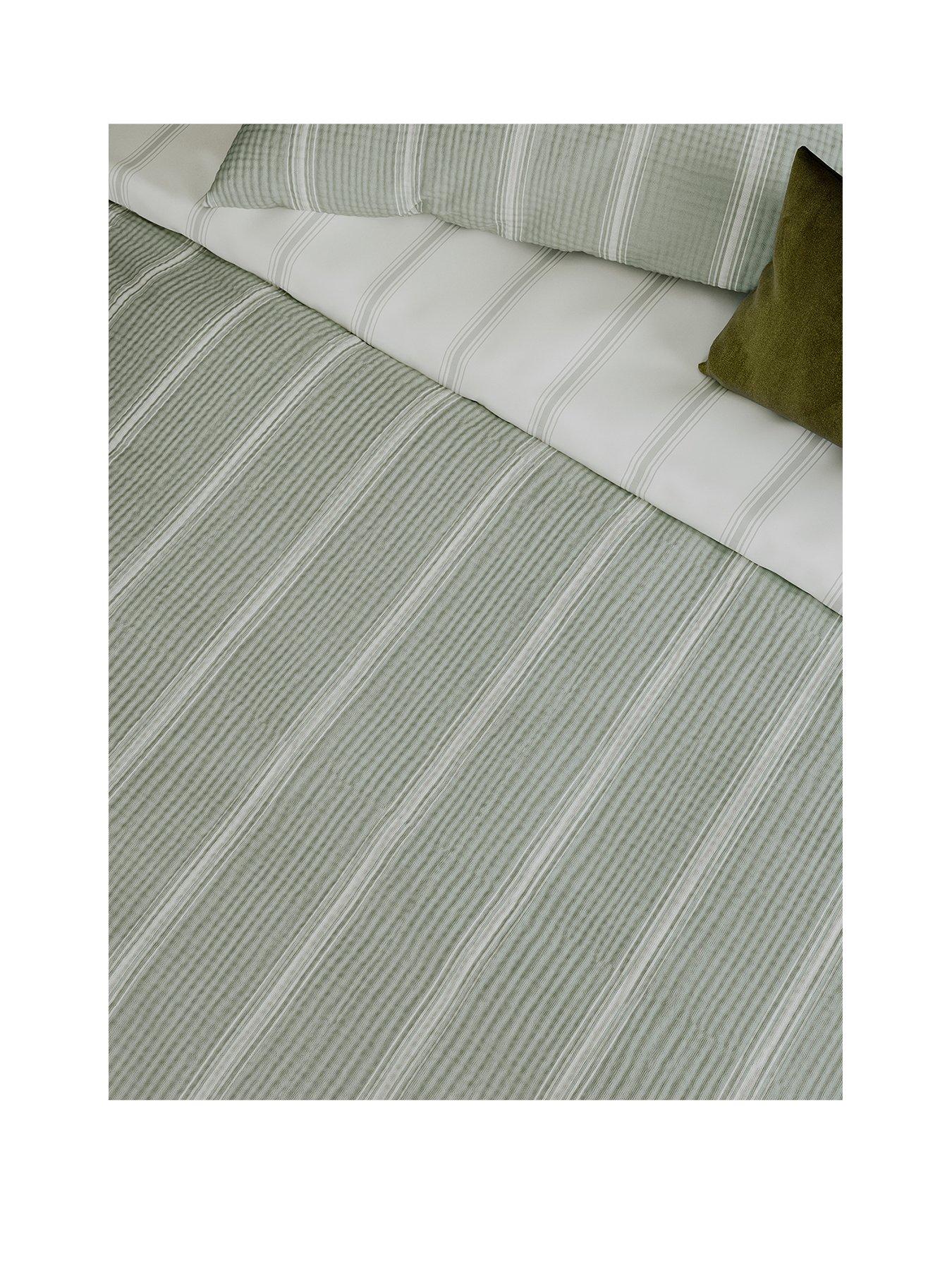  image of cooper-grey-ticking-stripe-duvet-cover-set