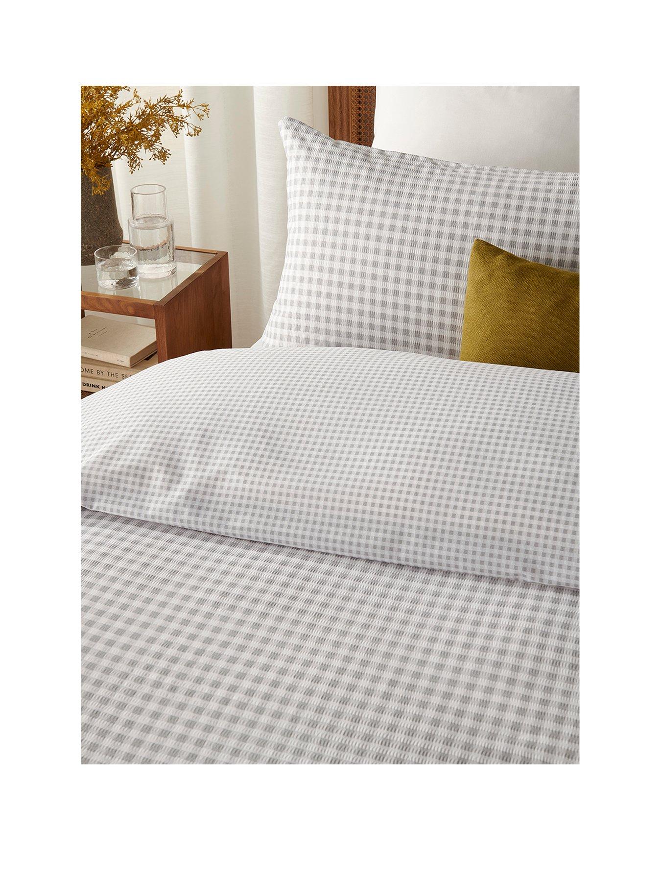 Image 2 of 4 of Copenhagen Home Gingham Charcoal Duvet Cover Set - Super King