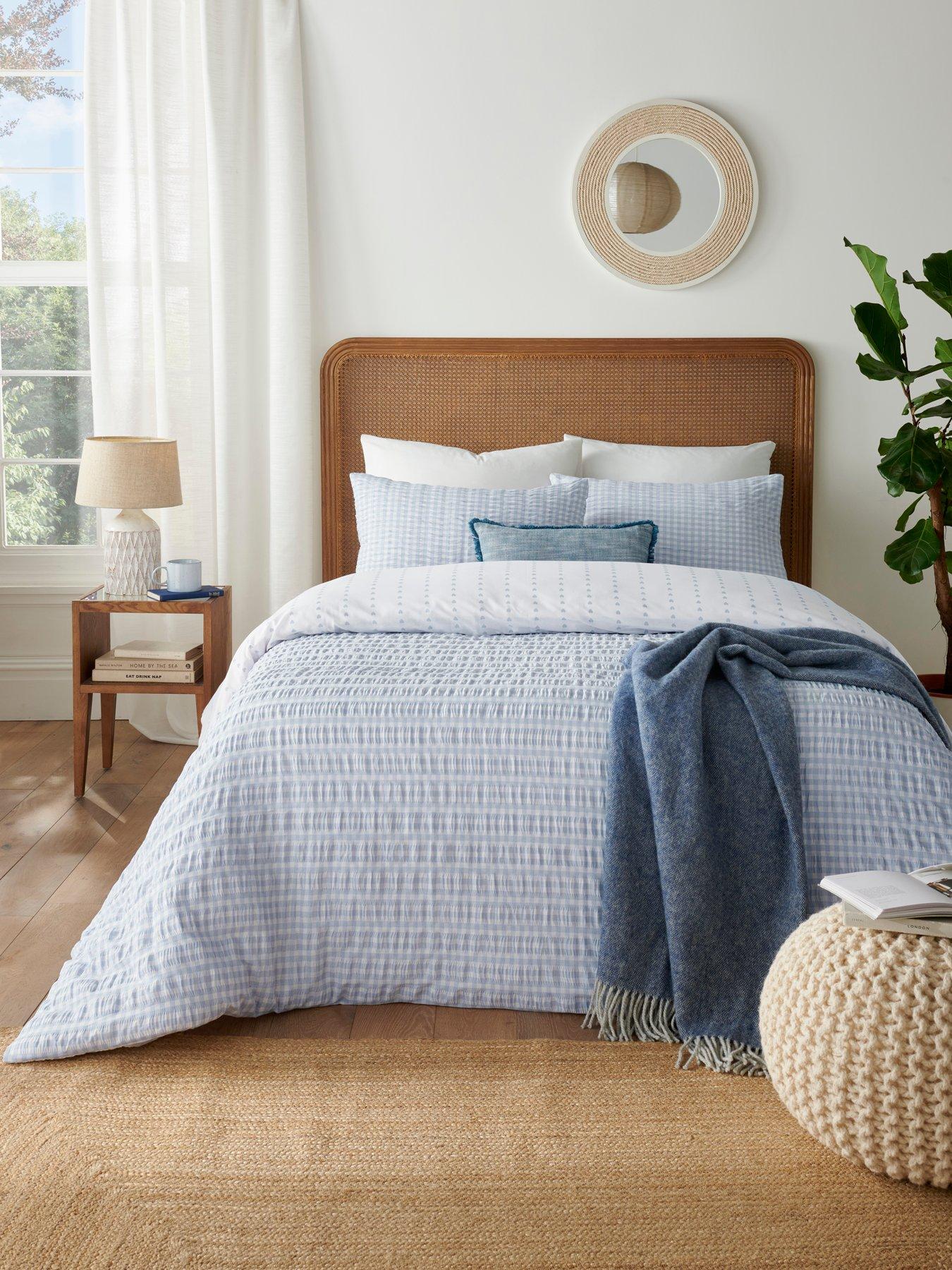 undefined Gingham Blue Duvet Cover Set - Single