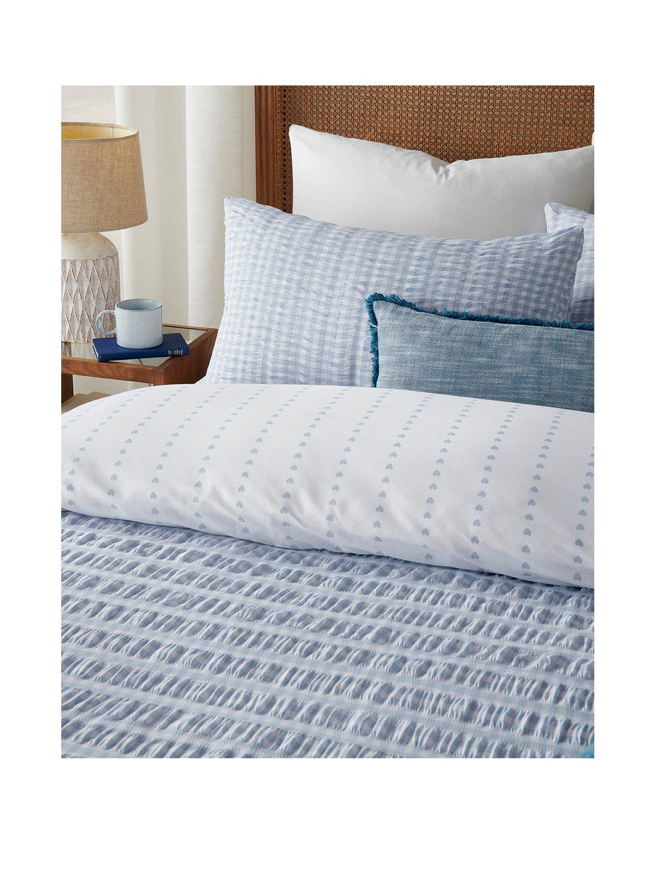  image of copenhagen-home-gingham-blue-duvet-cover-set