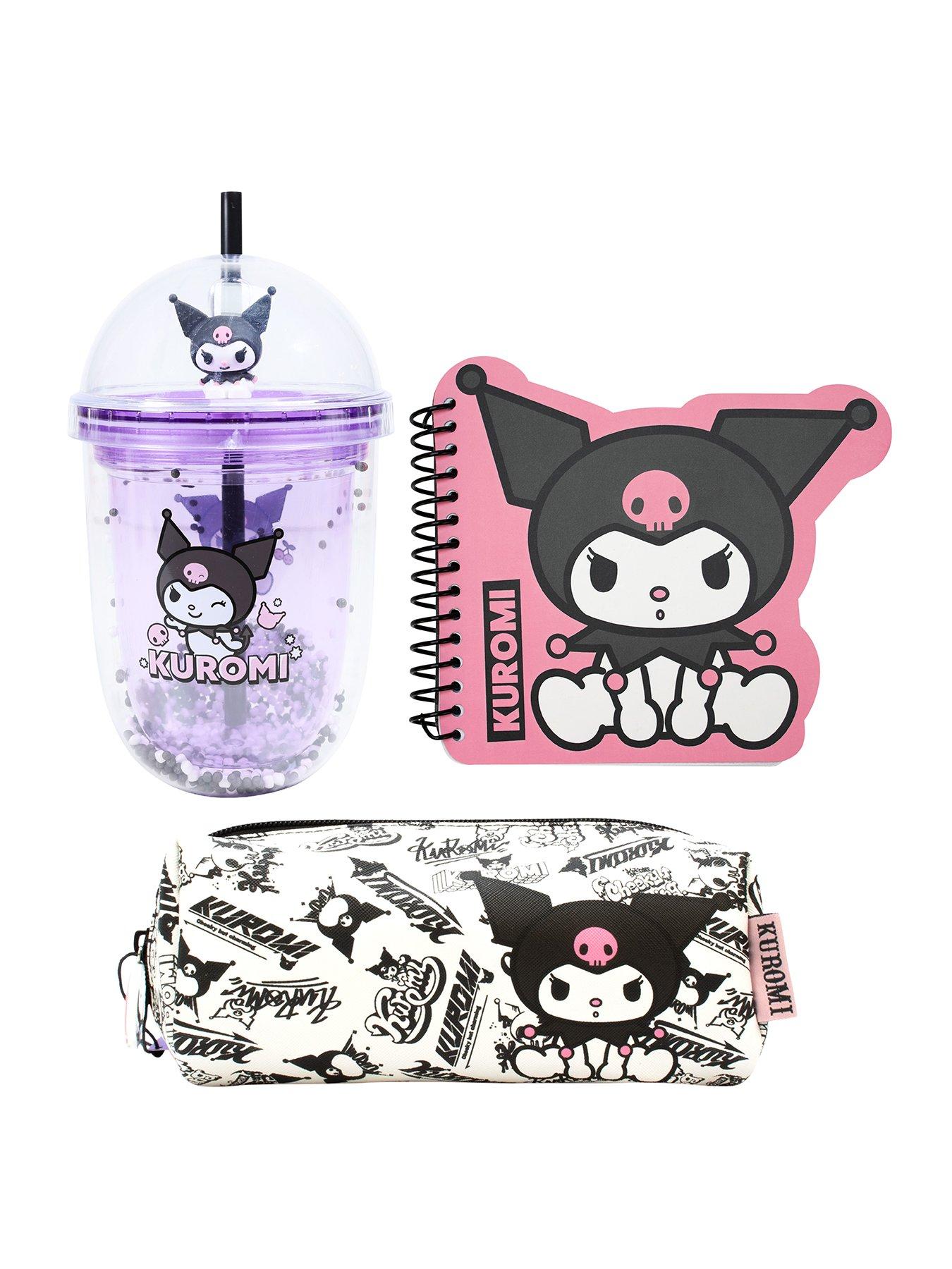 Image 1 of 6 of Hello Kitty Kuromi Notebook, Pencil Case and Boba Cup
