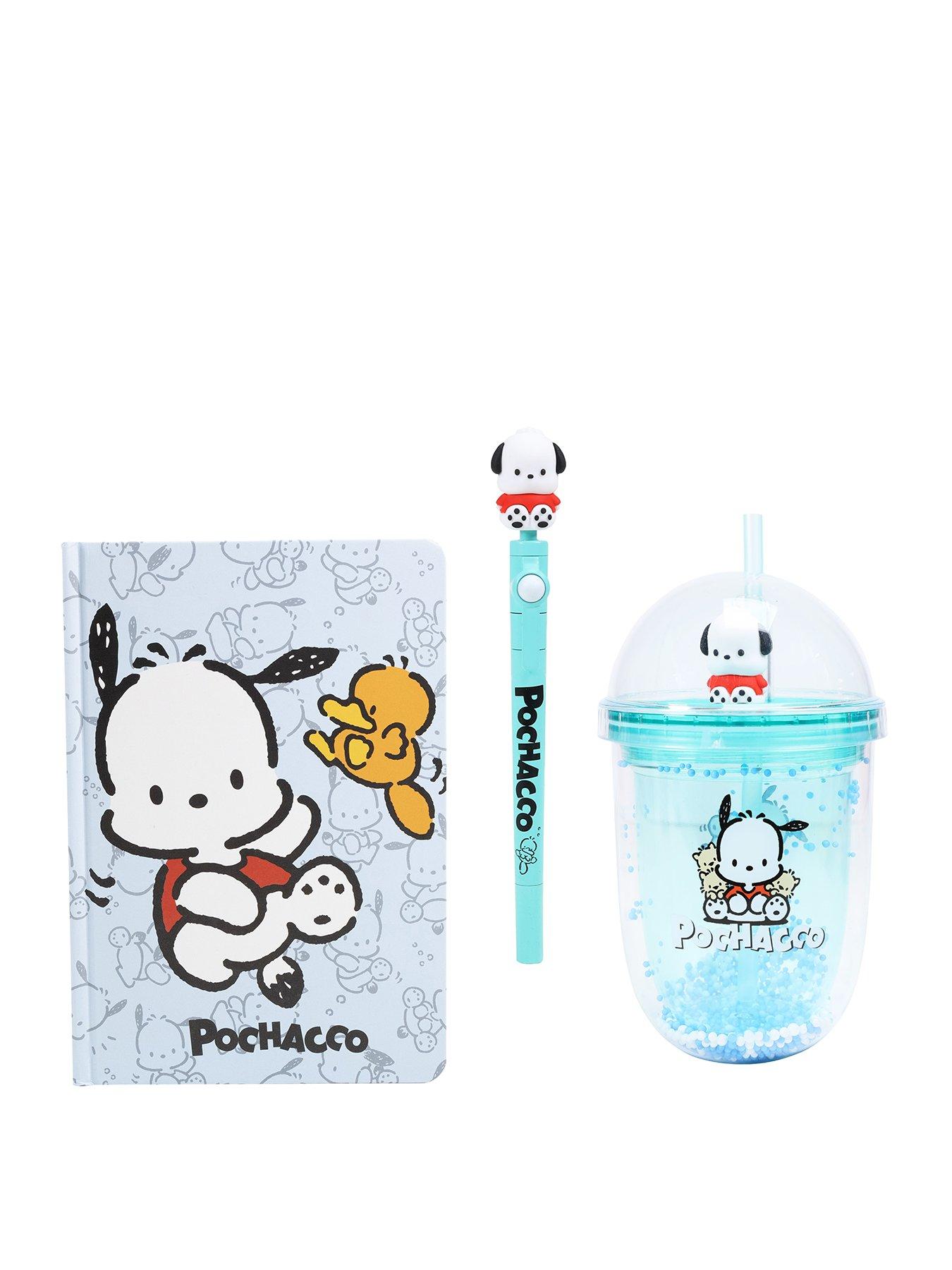 Hello Kitty Pochacco Notebook, Fidget Pen and Boba Cup