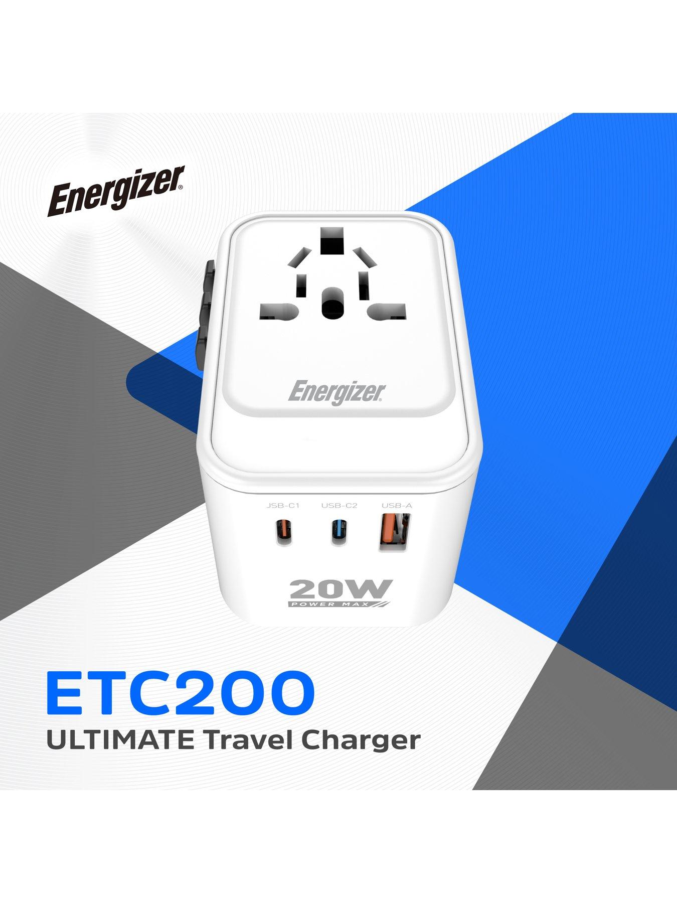 Image 2 of 7 of Energizer International Travel Adapter 20W PD Charger White